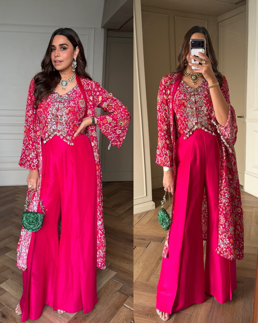 House of Misu in Gulabi Noor Pure Silk Three Piece Set