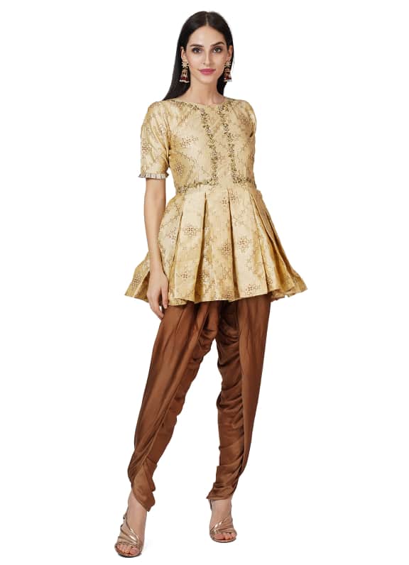 CLEARANCE SALE | BAROQUE PEPLUM WITH DHOTI PANTS