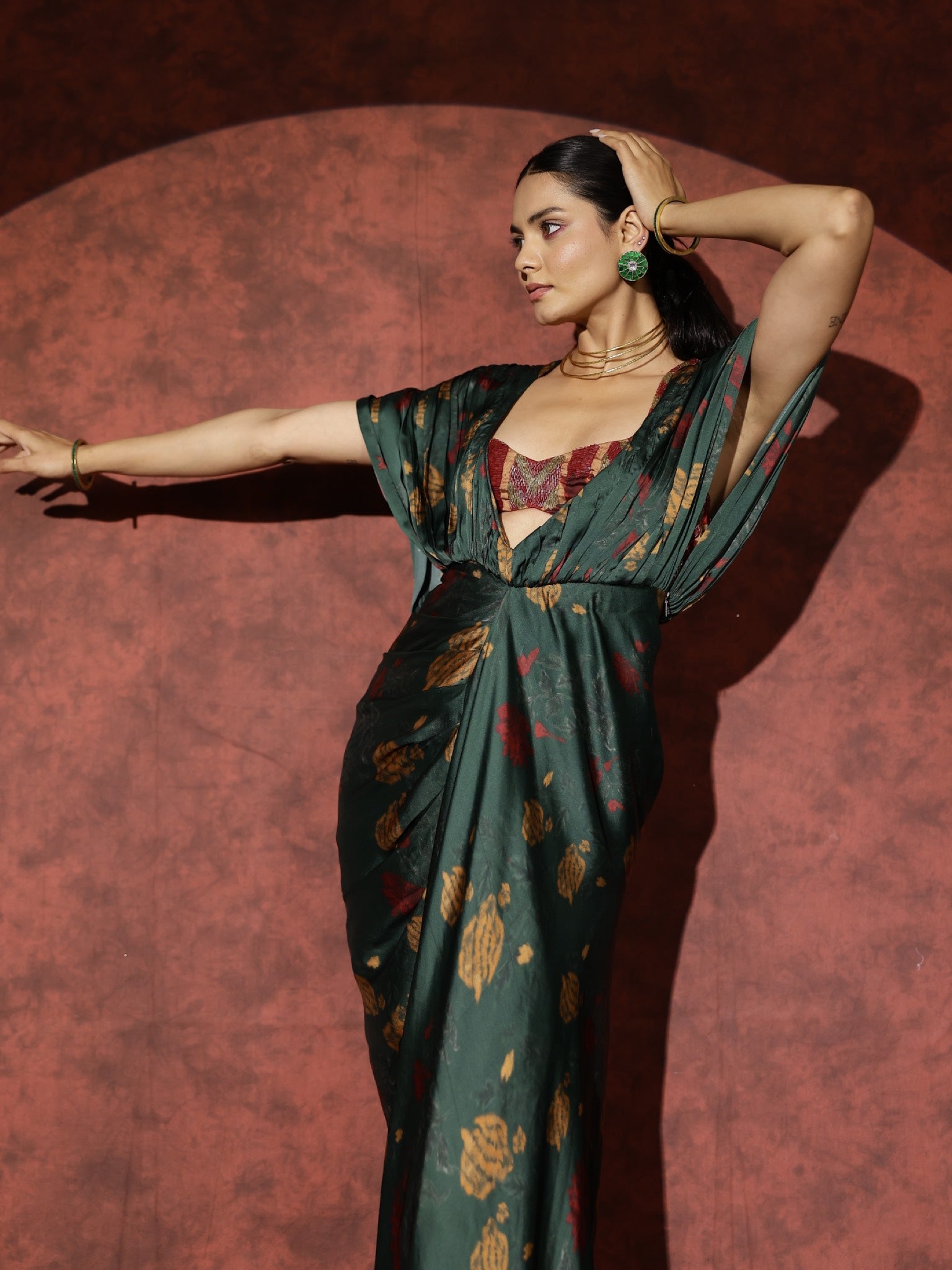 Mona Singh in Panna Kaftan Gown