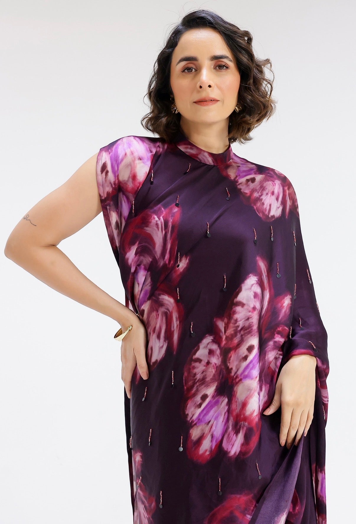 Ivy Collar Saree Set