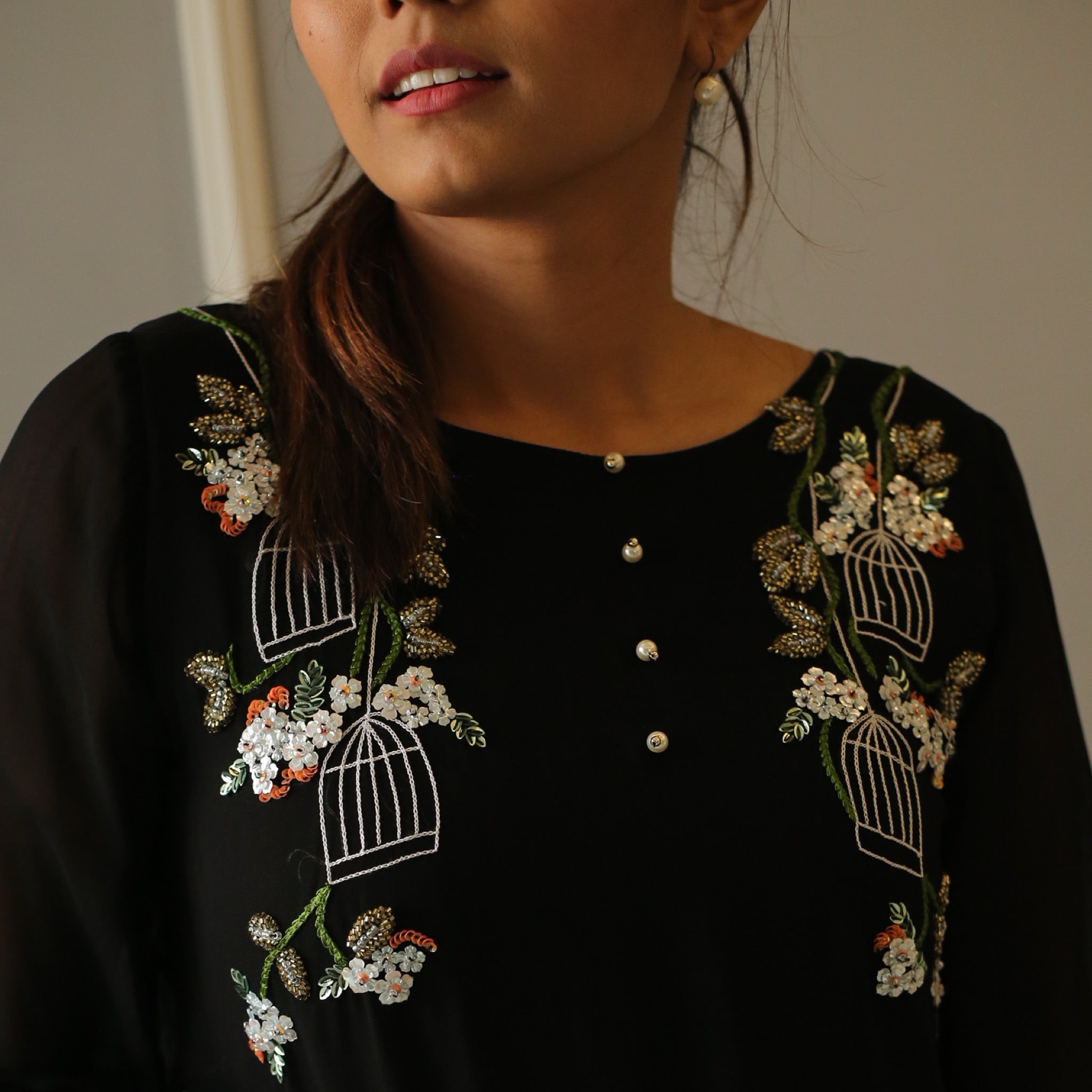 CLEARANCE SALE | MIDNIGHT BLACK STRAIGHT KURTA SET