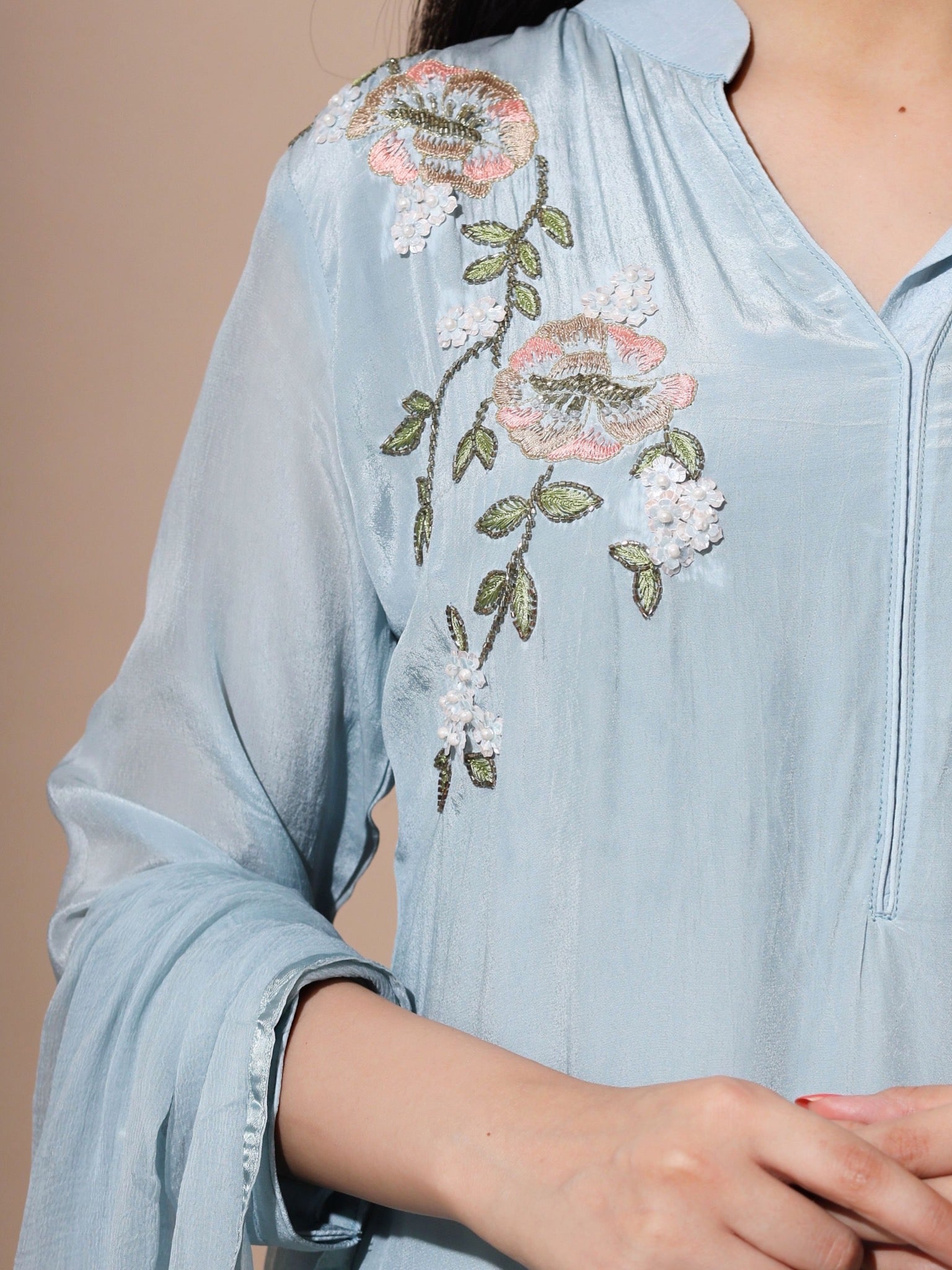 CLEARANCE SALE | CHICAGO BLUE STRAIGHT KURTA SET