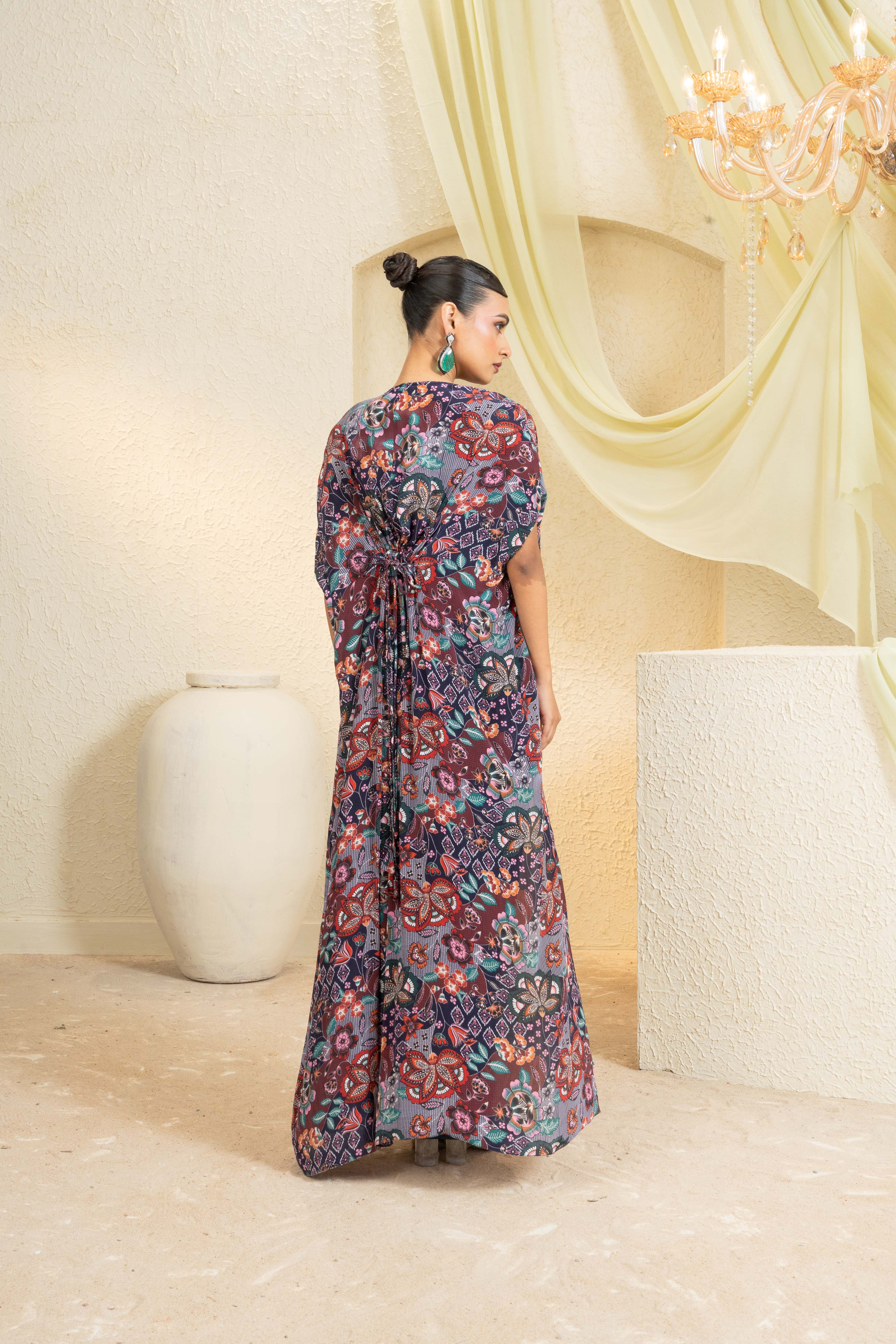 Mystic Vine Hand-Embroidered Cape Set