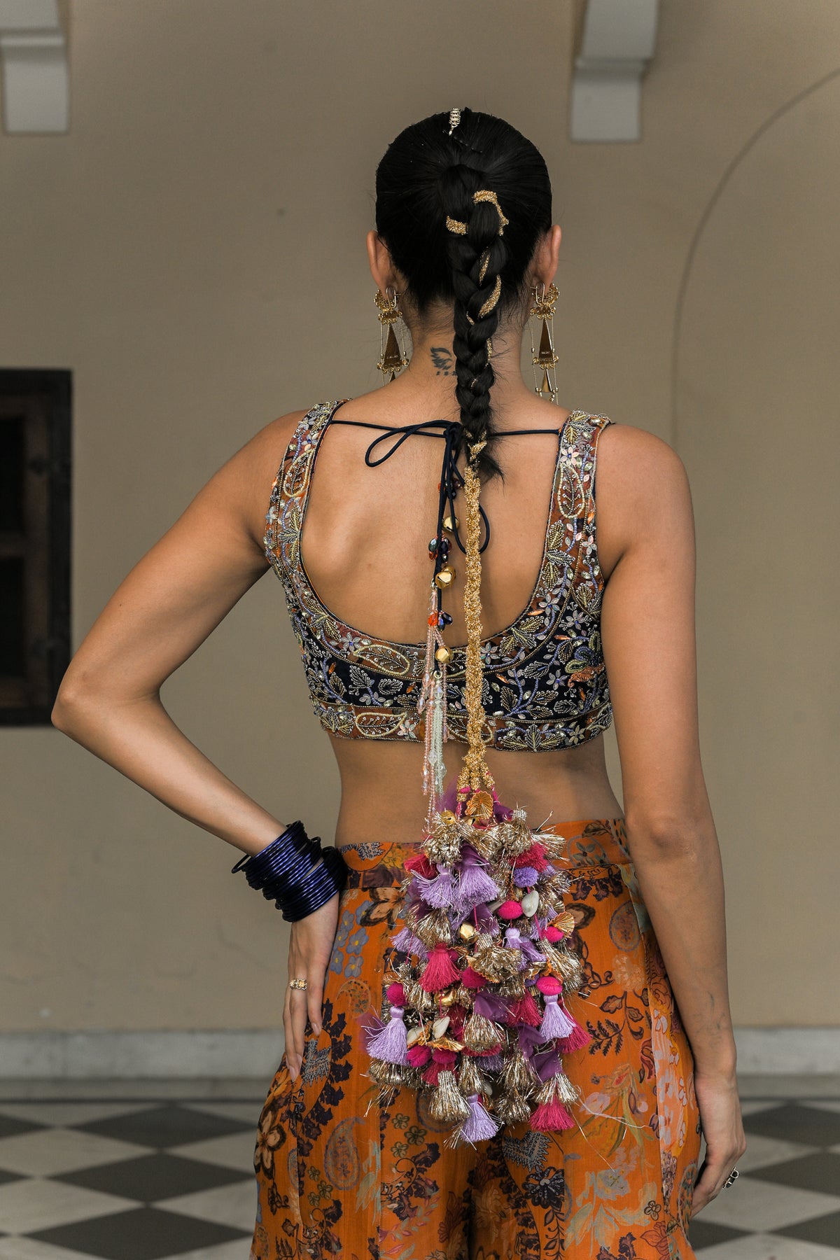 Amber Bloom Kali Pant & Paisley Patch Tassel Top