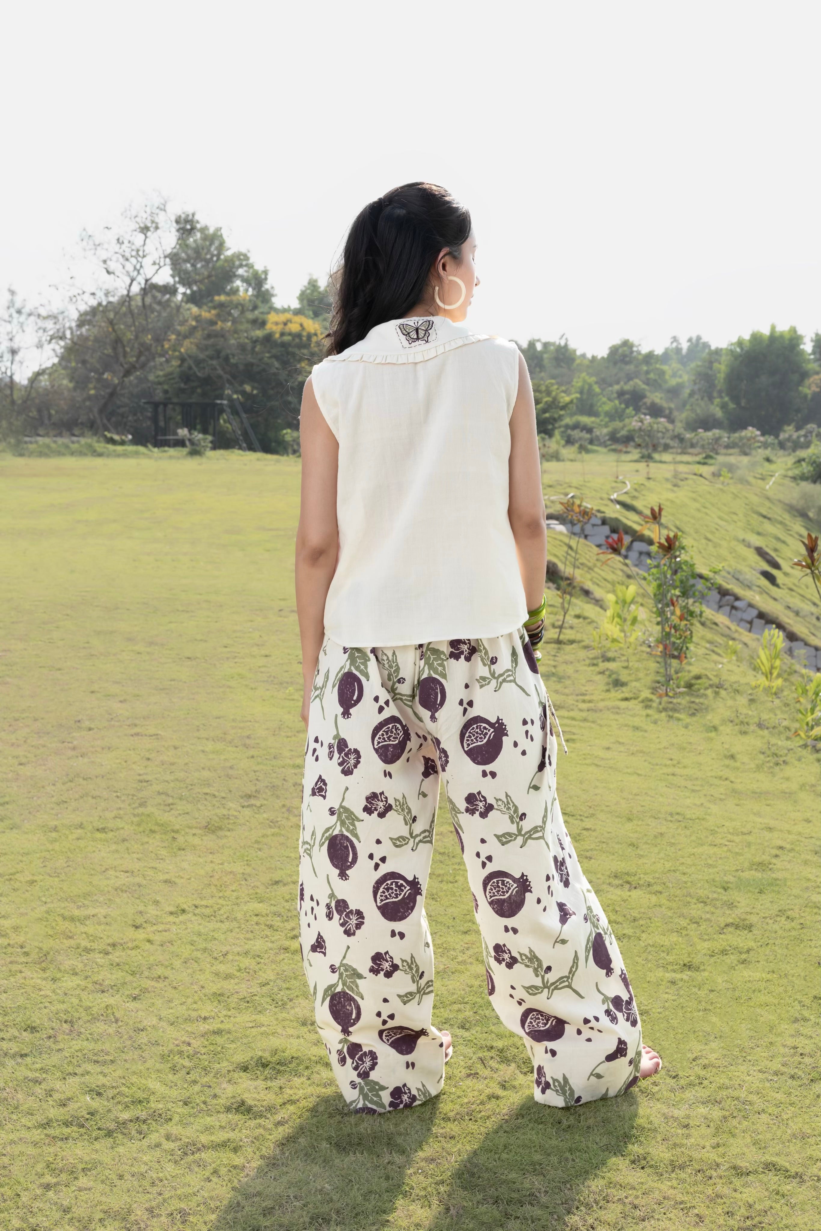 Patchwork Embroidered Top with Peter Pan Collar