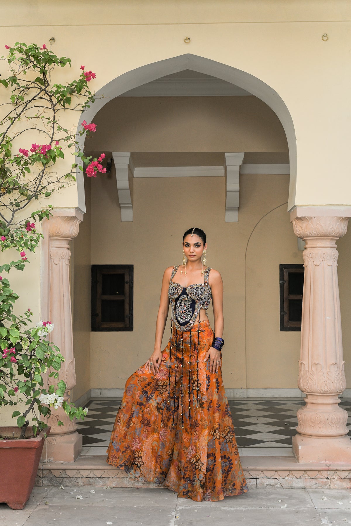 Amber Bloom Kali Pant & Paisley Patch Tassel Top