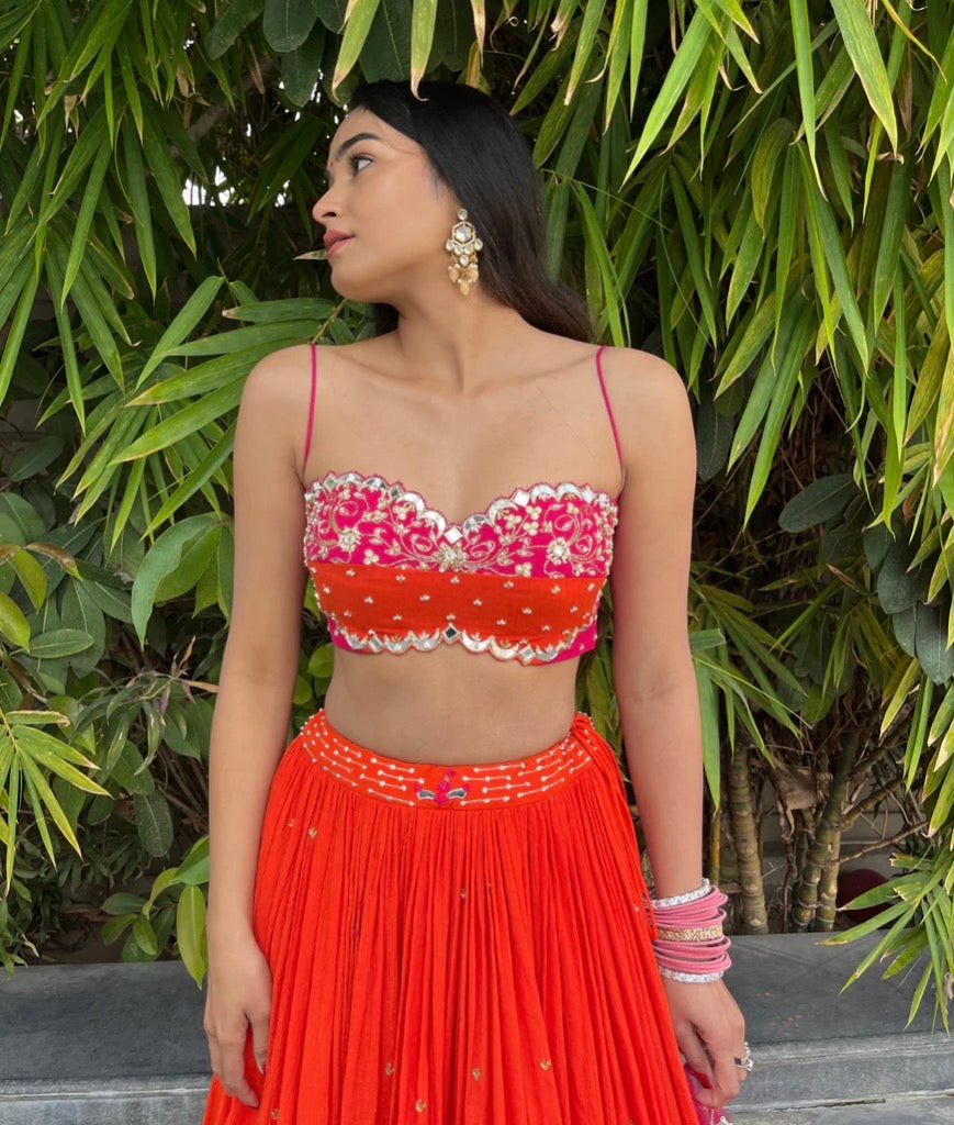 Shree Orange Lehenga Set