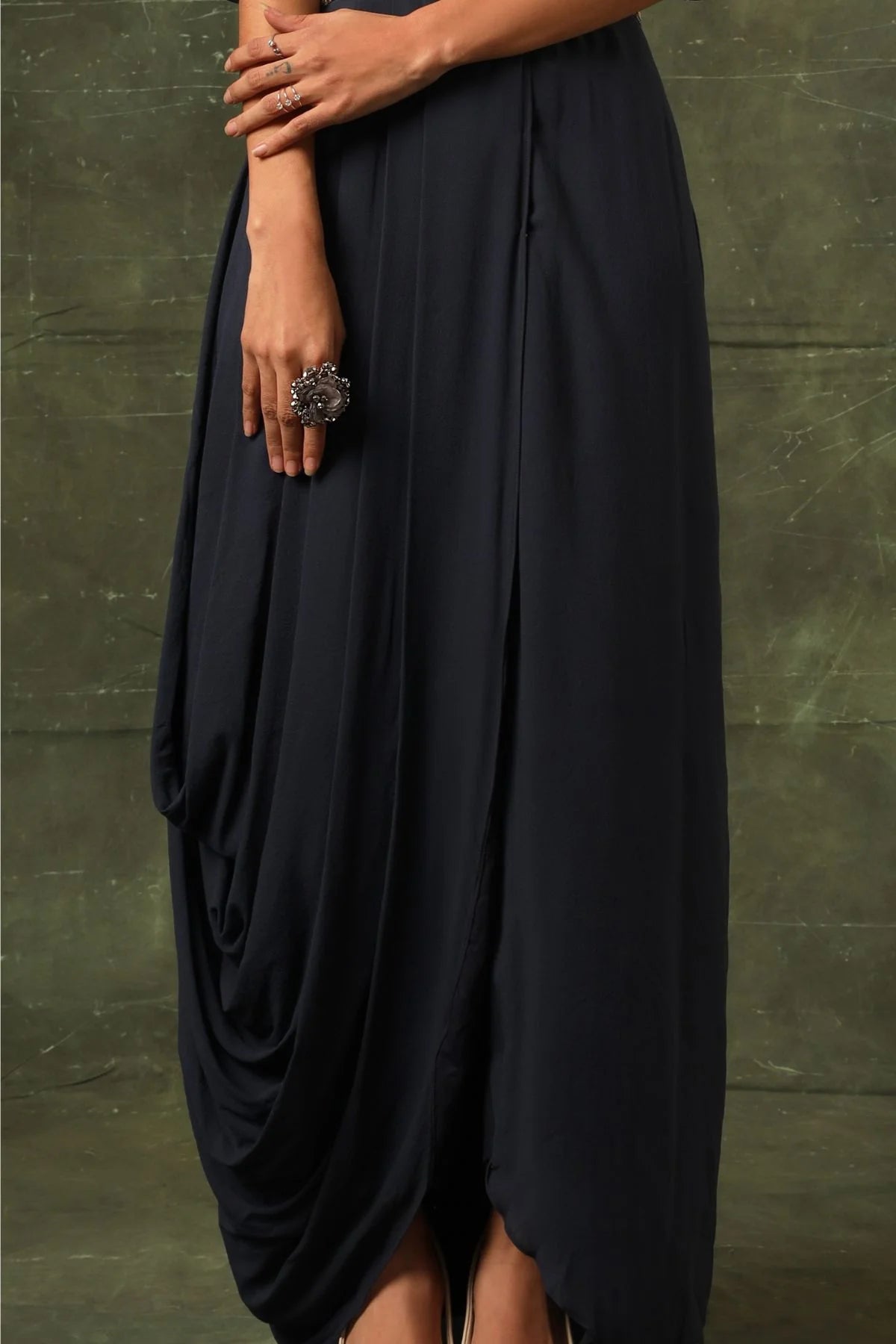 Blue Ajrakh Drape Tunic