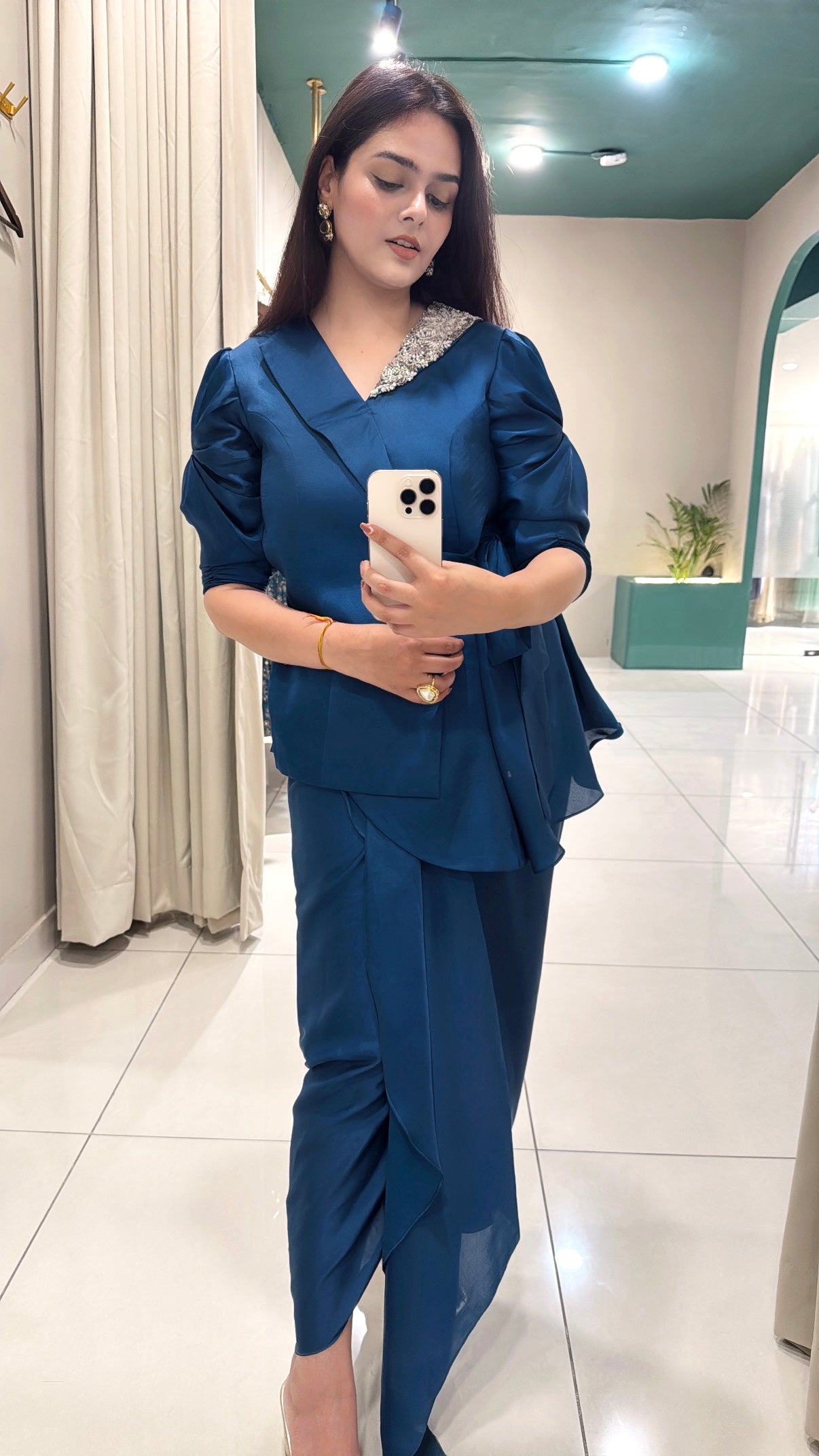 Blue Concept Draped Co-ord Set