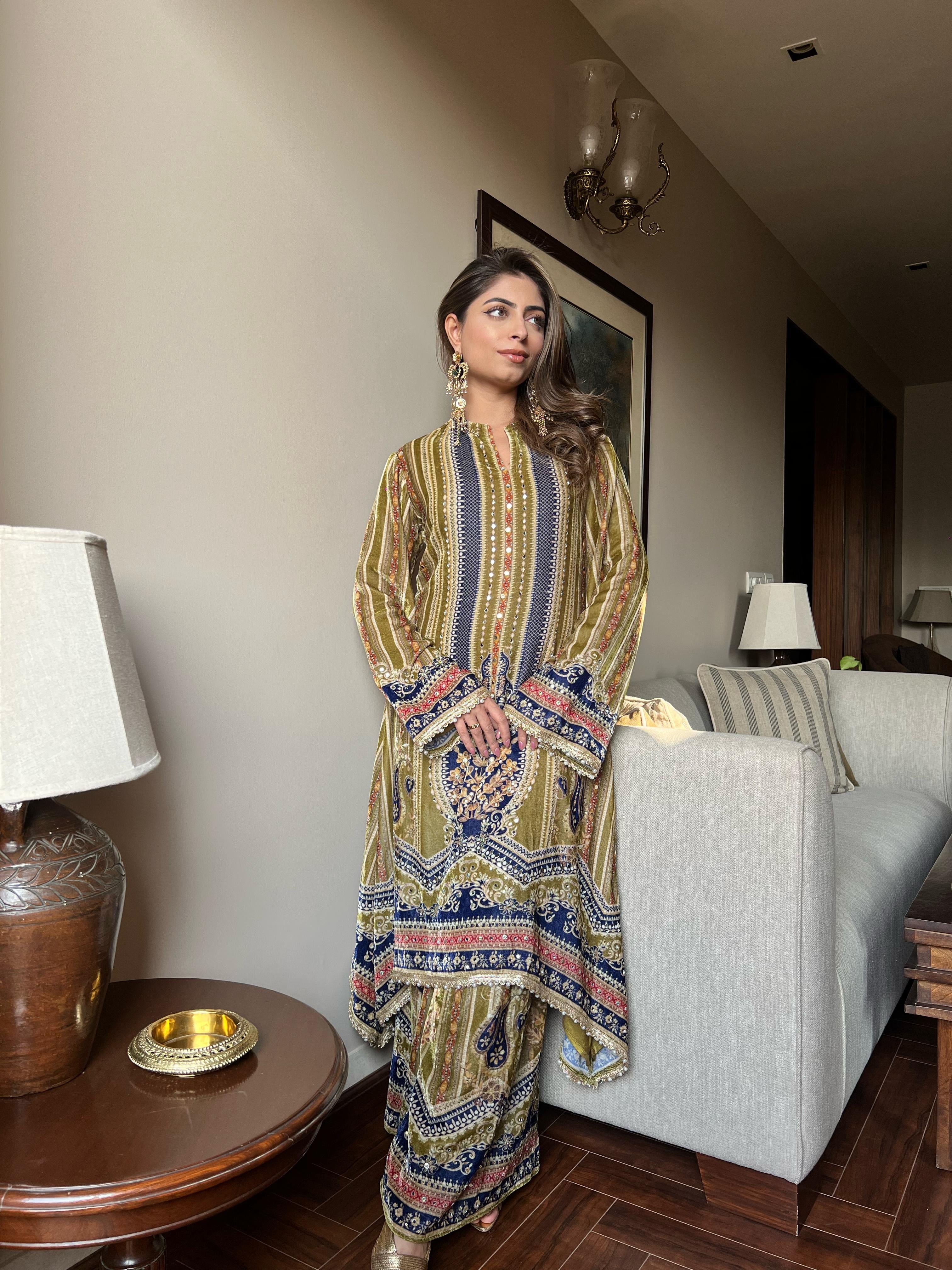 Mehar Velvet Kurta Set