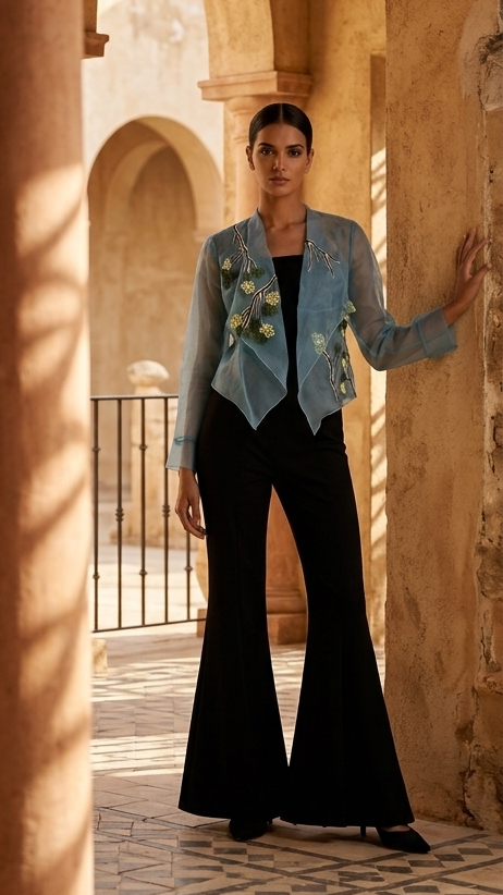 Mira jumpsuit + Yezu organza jacket