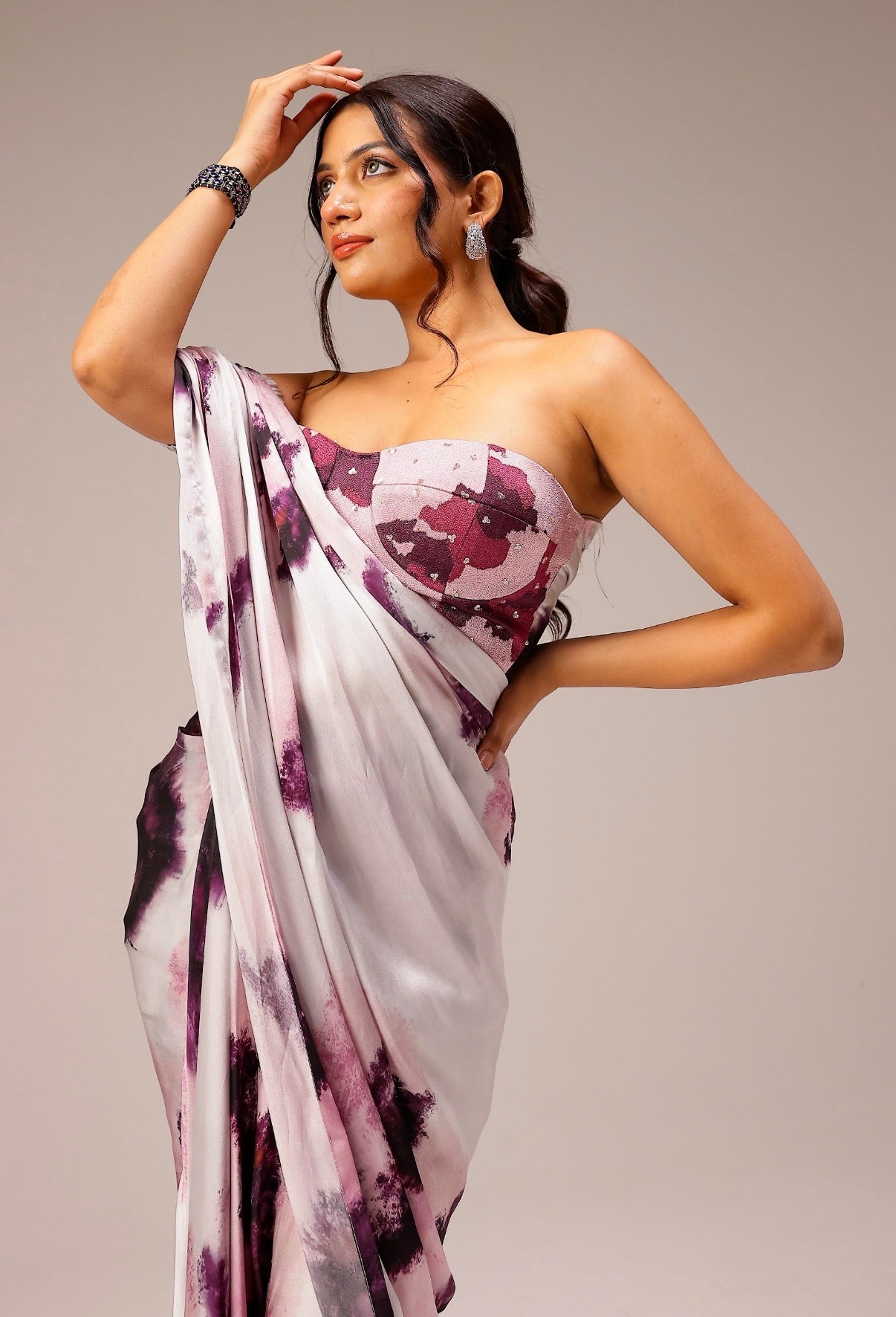 Mila Draped Saree Paired With Hand Embellished Blouse