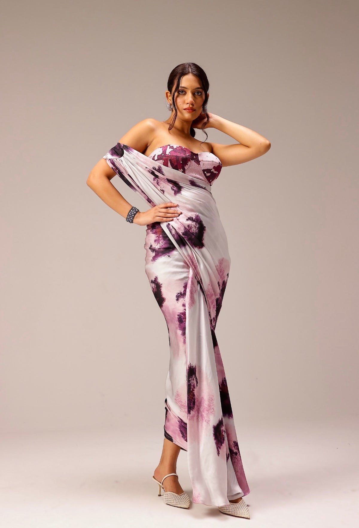 Mila Draped Saree Paired With Hand Embellished Blouse