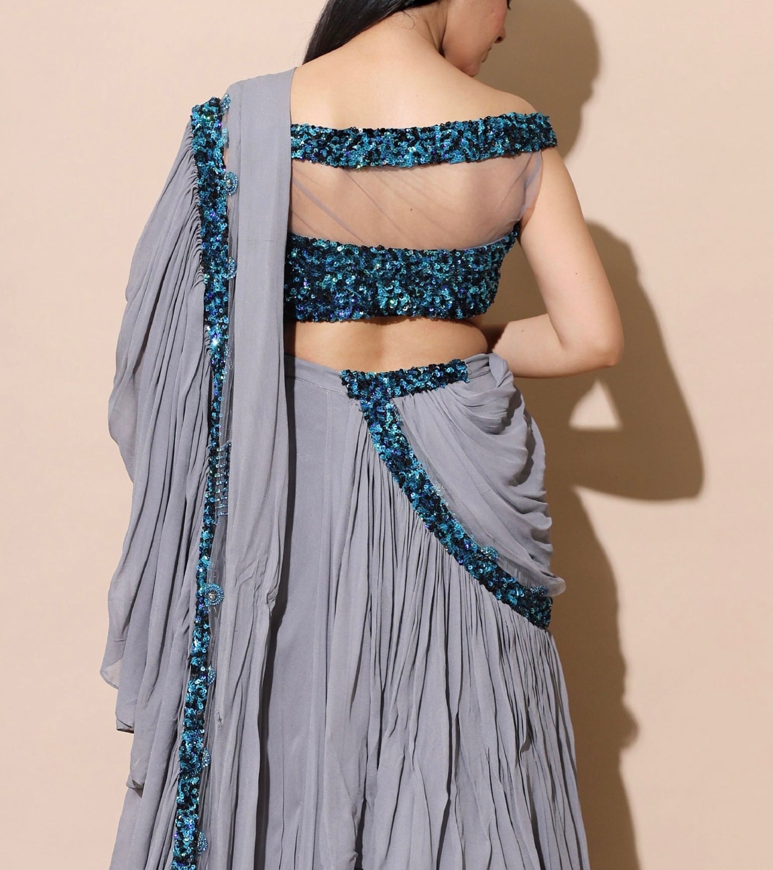 CLEARANCE SALE | STARRY NIGHT LEHENGA SAREE SET