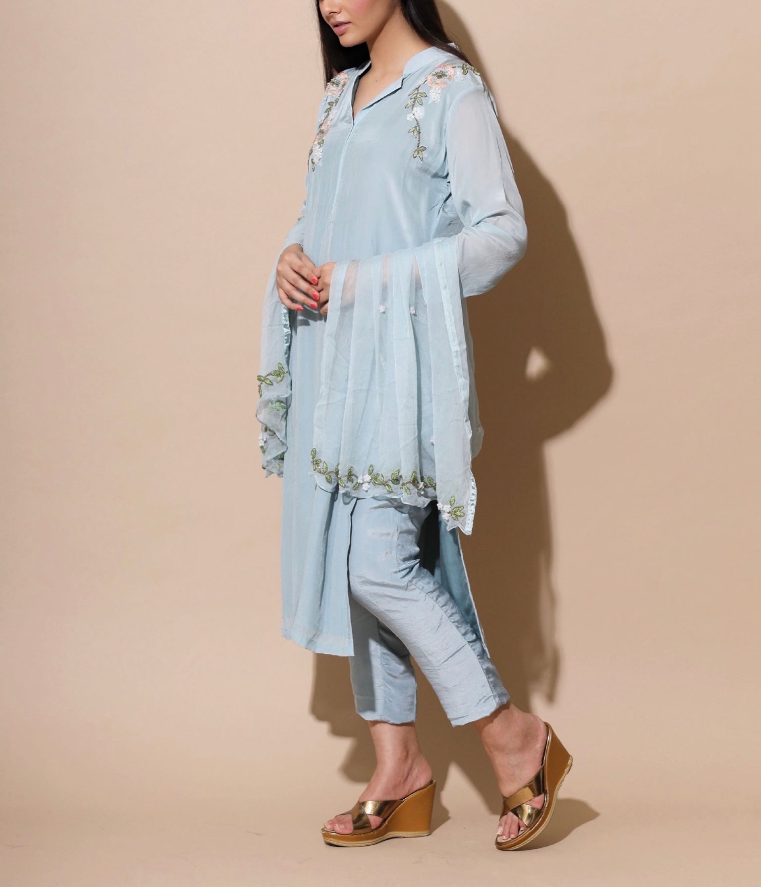 CLEARANCE SALE | CHICAGO BLUE STRAIGHT KURTA SET