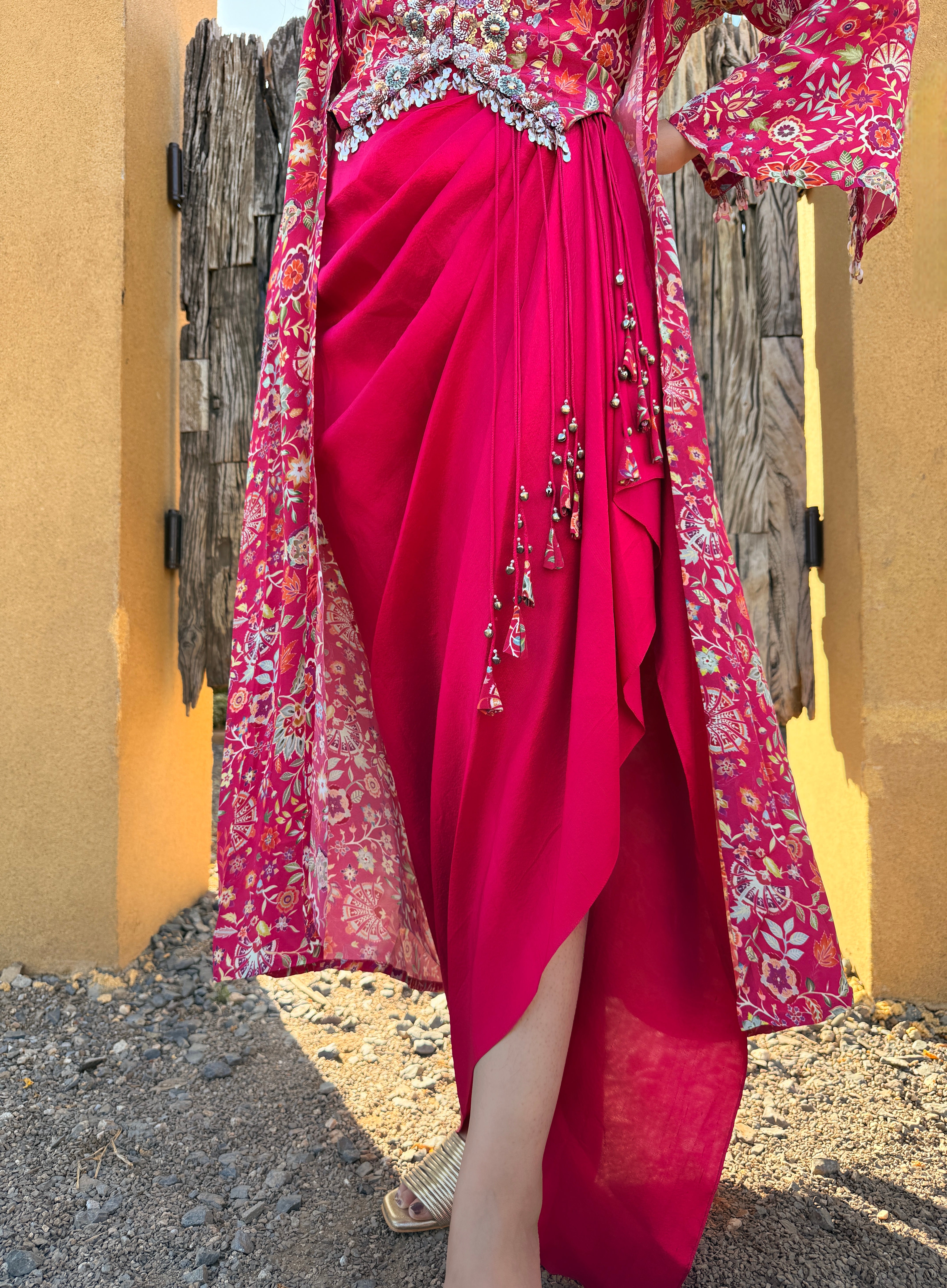 House of Misu in Gulabi Noor Pure Silk Three Piece Set