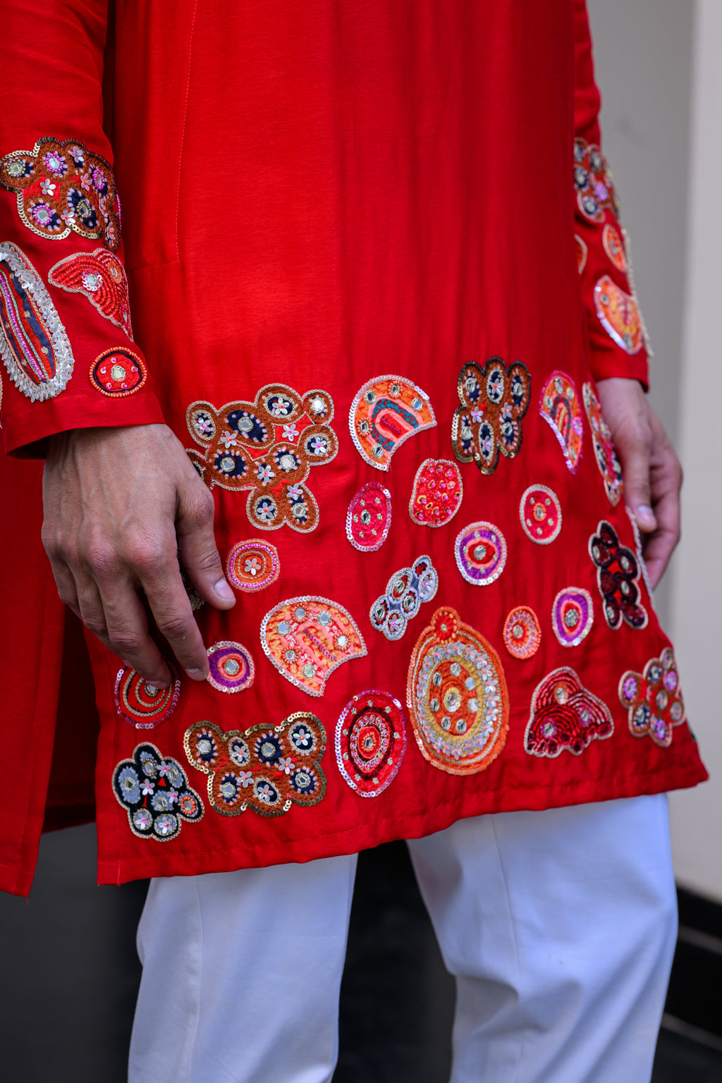 Dawn Hand Applique Kurta Paidawn With Pants