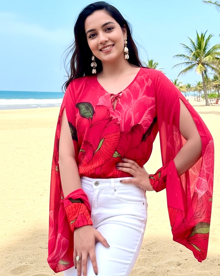 Baagh Cuff Sleeves Top