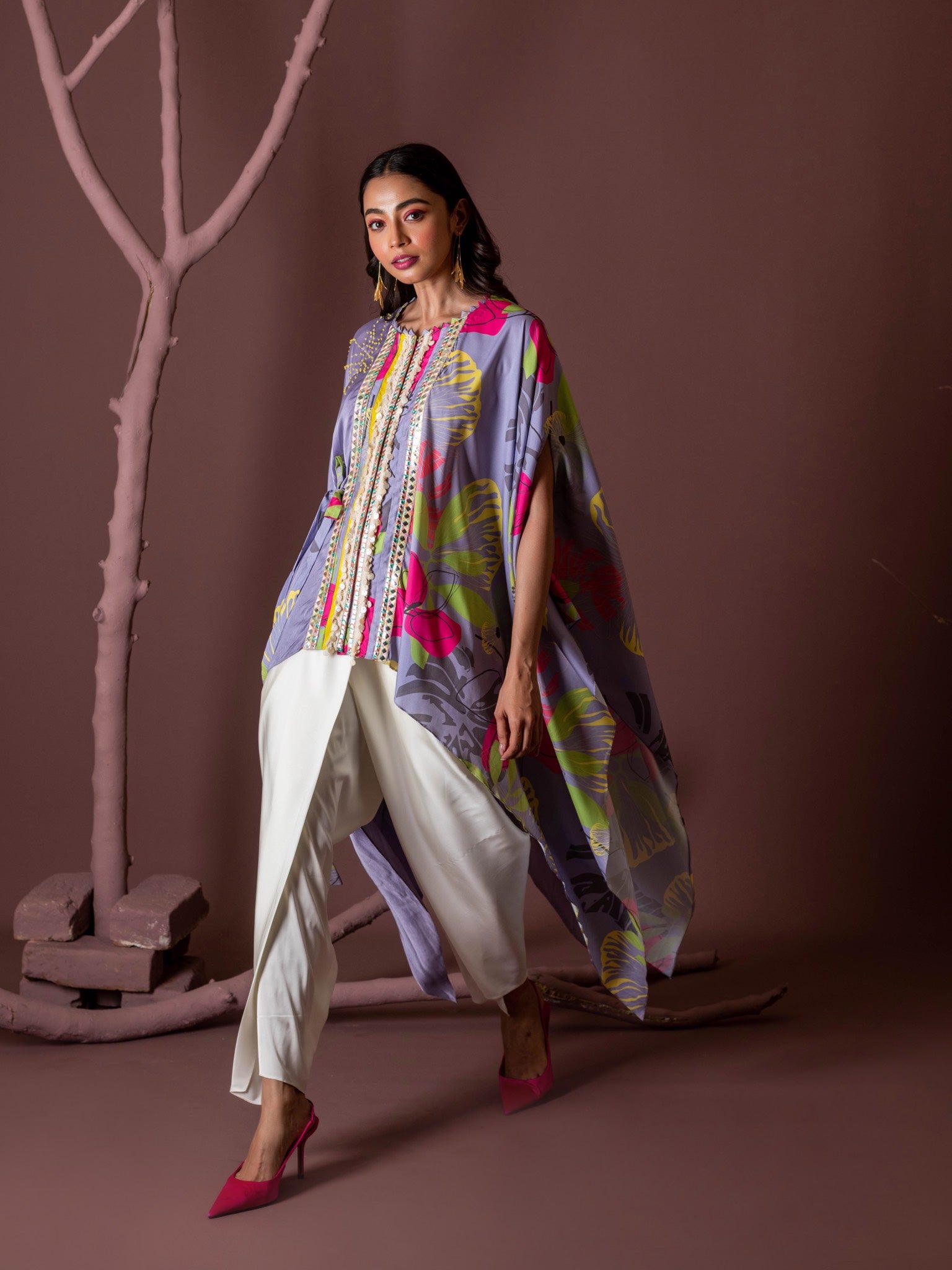 House of Misu | Wisteria Lilac Kaftaan & Dhoti Set