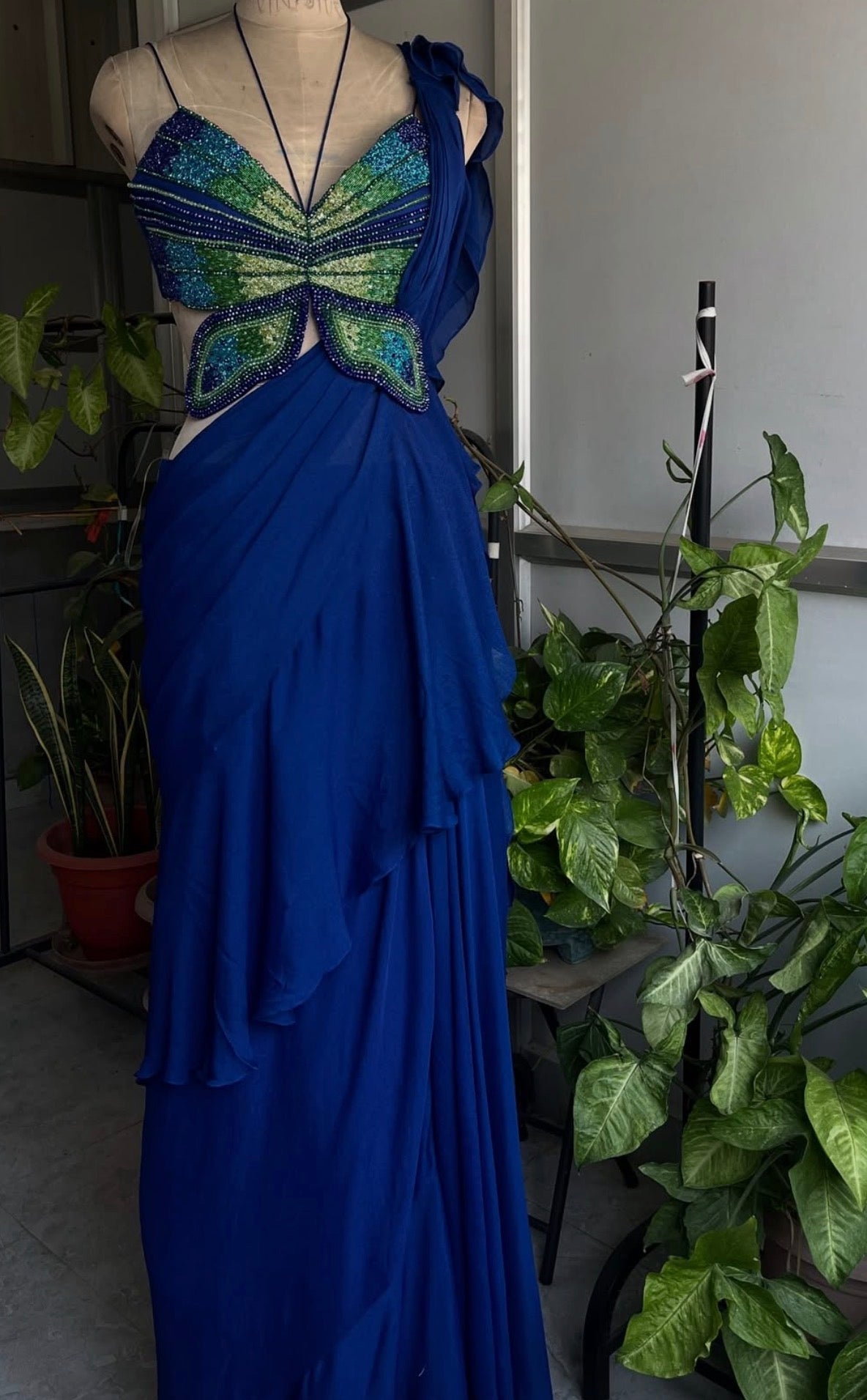 The Butterfly Pre Draped Saree Set