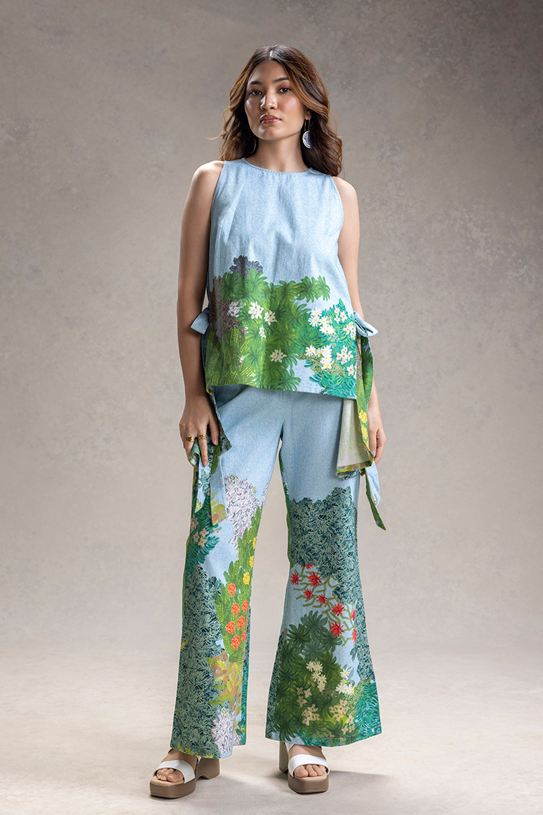 BLUME PRINTED PANELED TOP AND PANTS