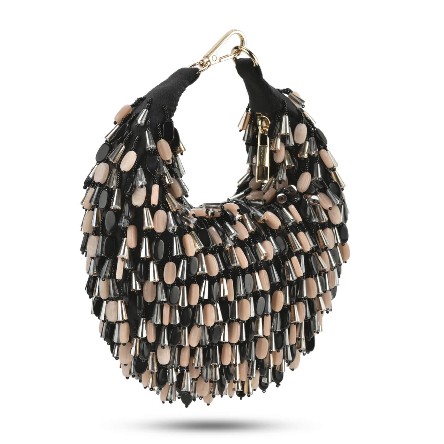 Nano Stone Boat Bag Black Peach