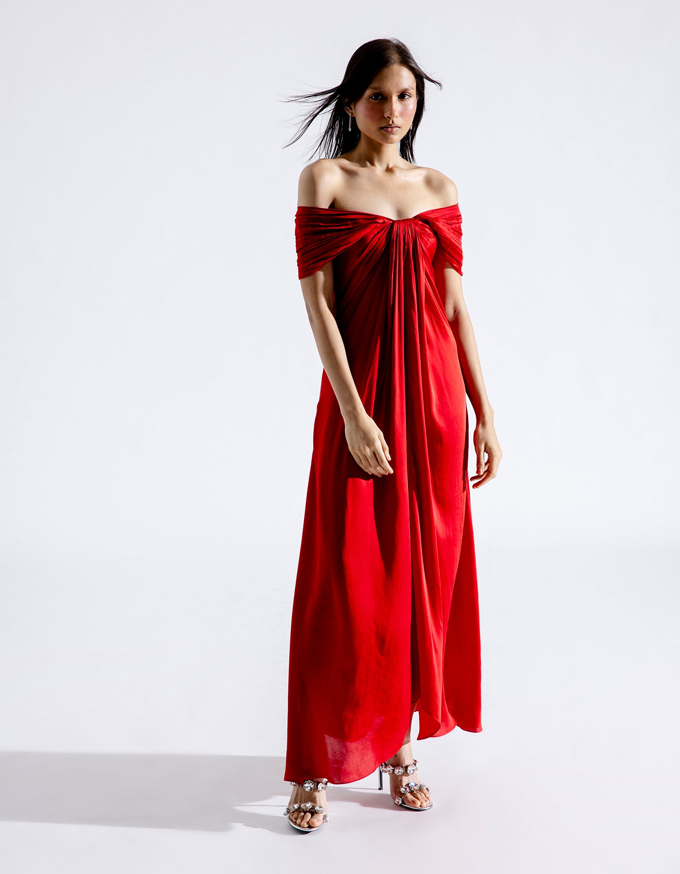 Karishma Kapoor | Cherry Bow Off Shoulder Dress