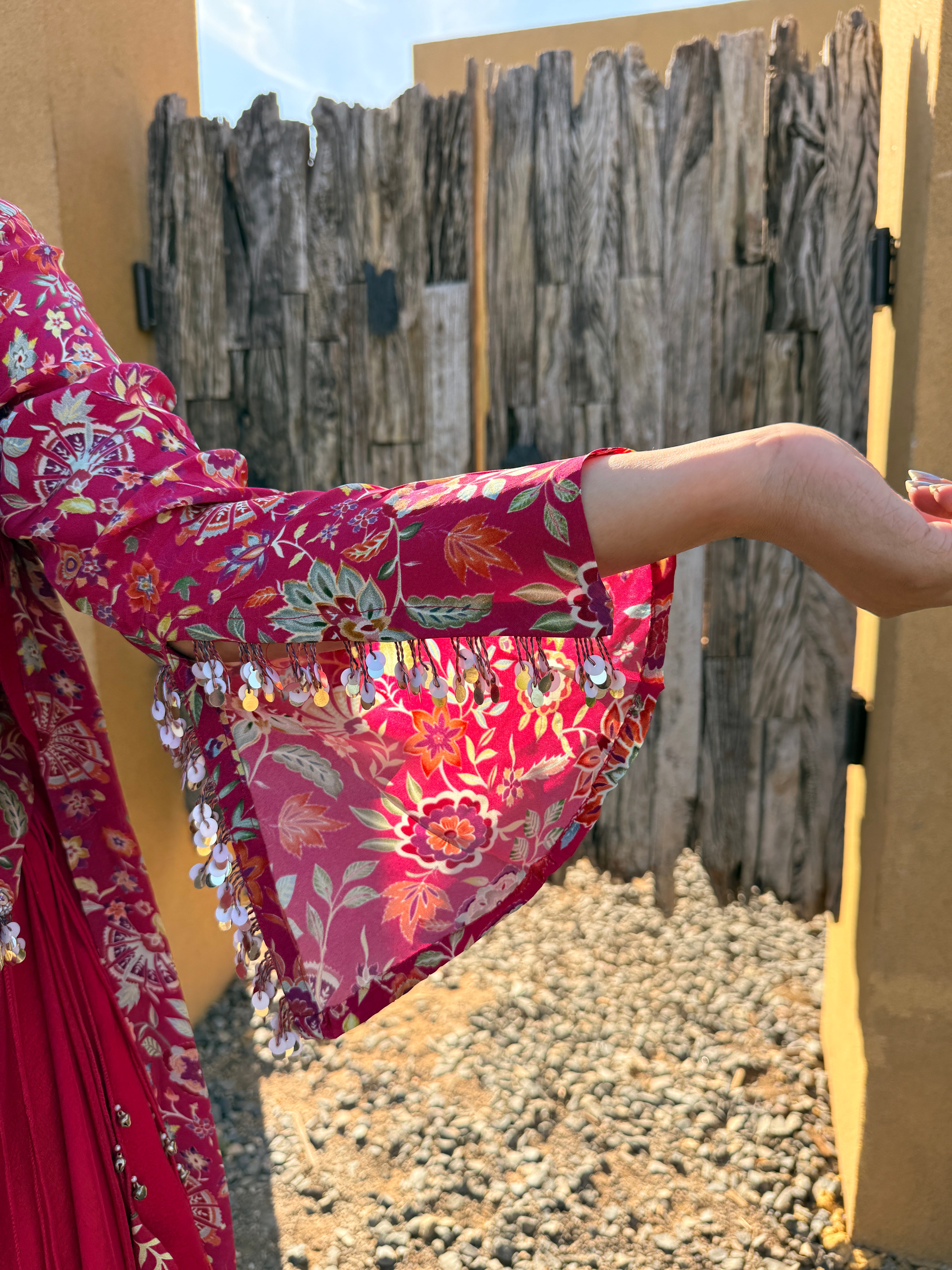 House of Misu in Gulabi Noor Pure Silk Three Piece Set