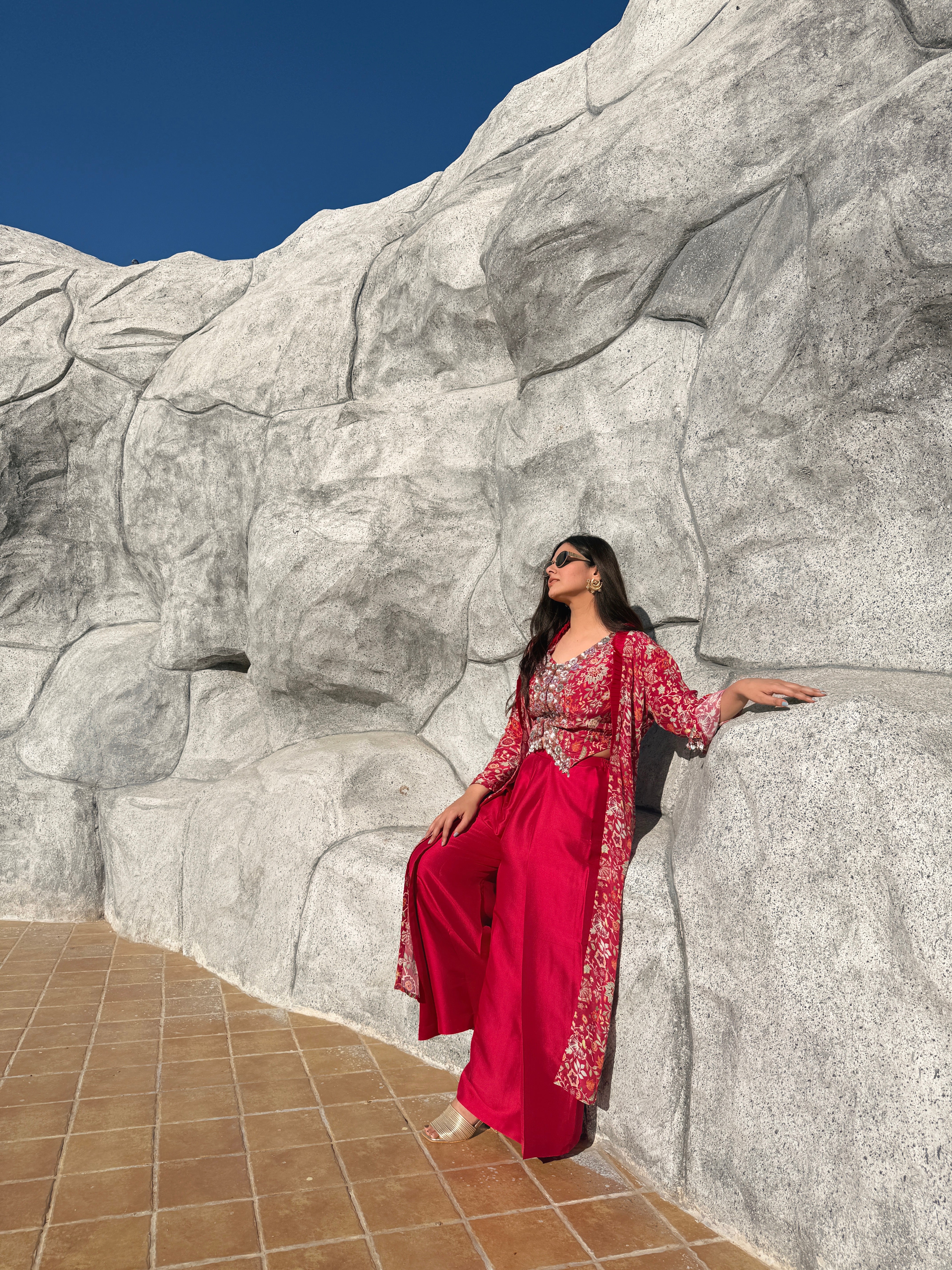 House of Misu in Gulabi Noor Pure Silk Three Piece Set