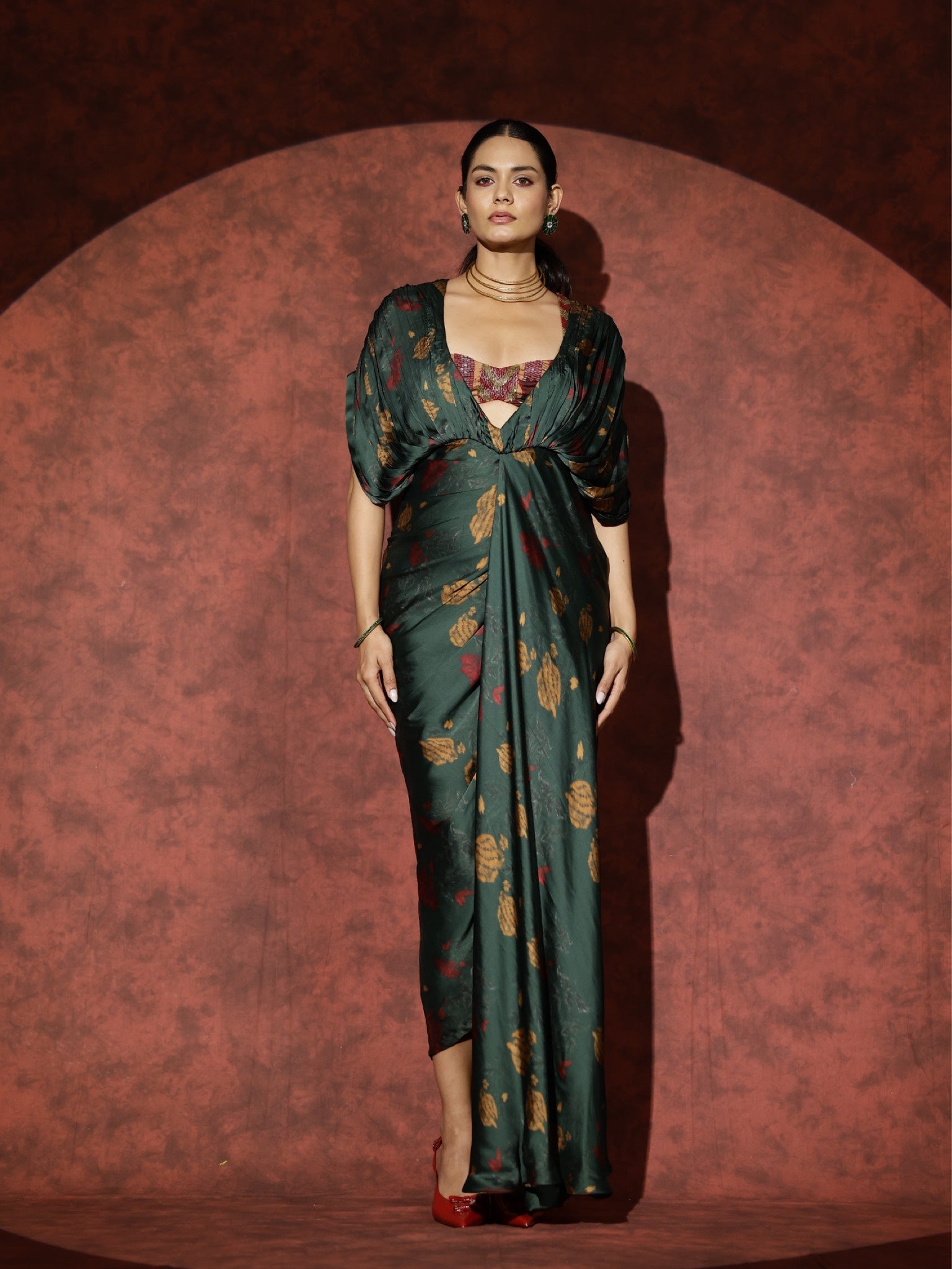 Mona Singh in Panna Kaftan Gown