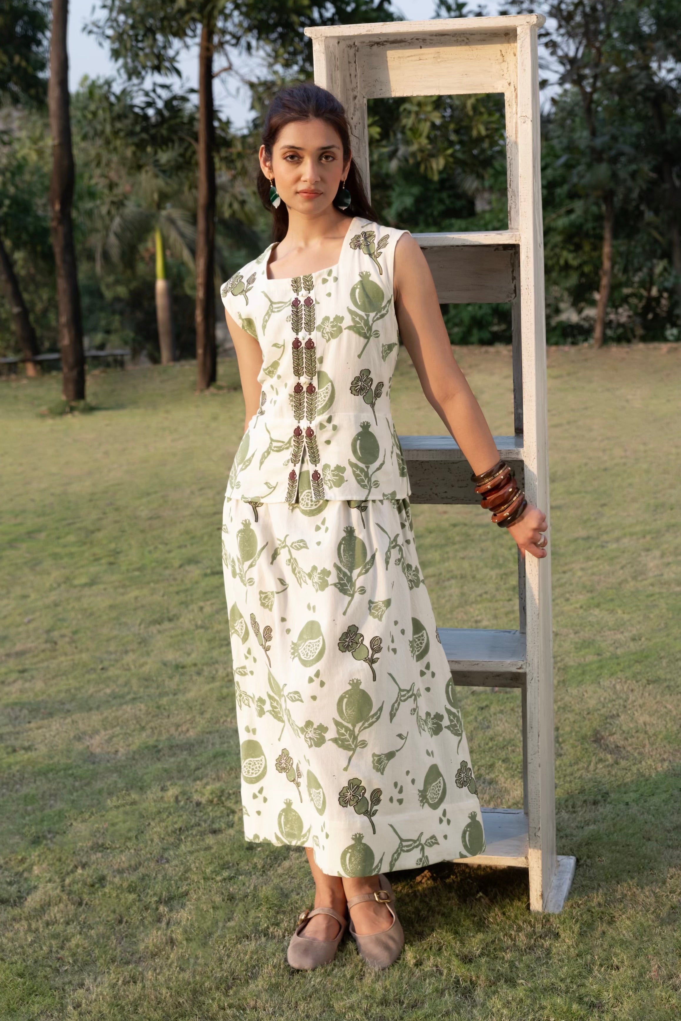 A-Line Maxi Dress with Ruched Back