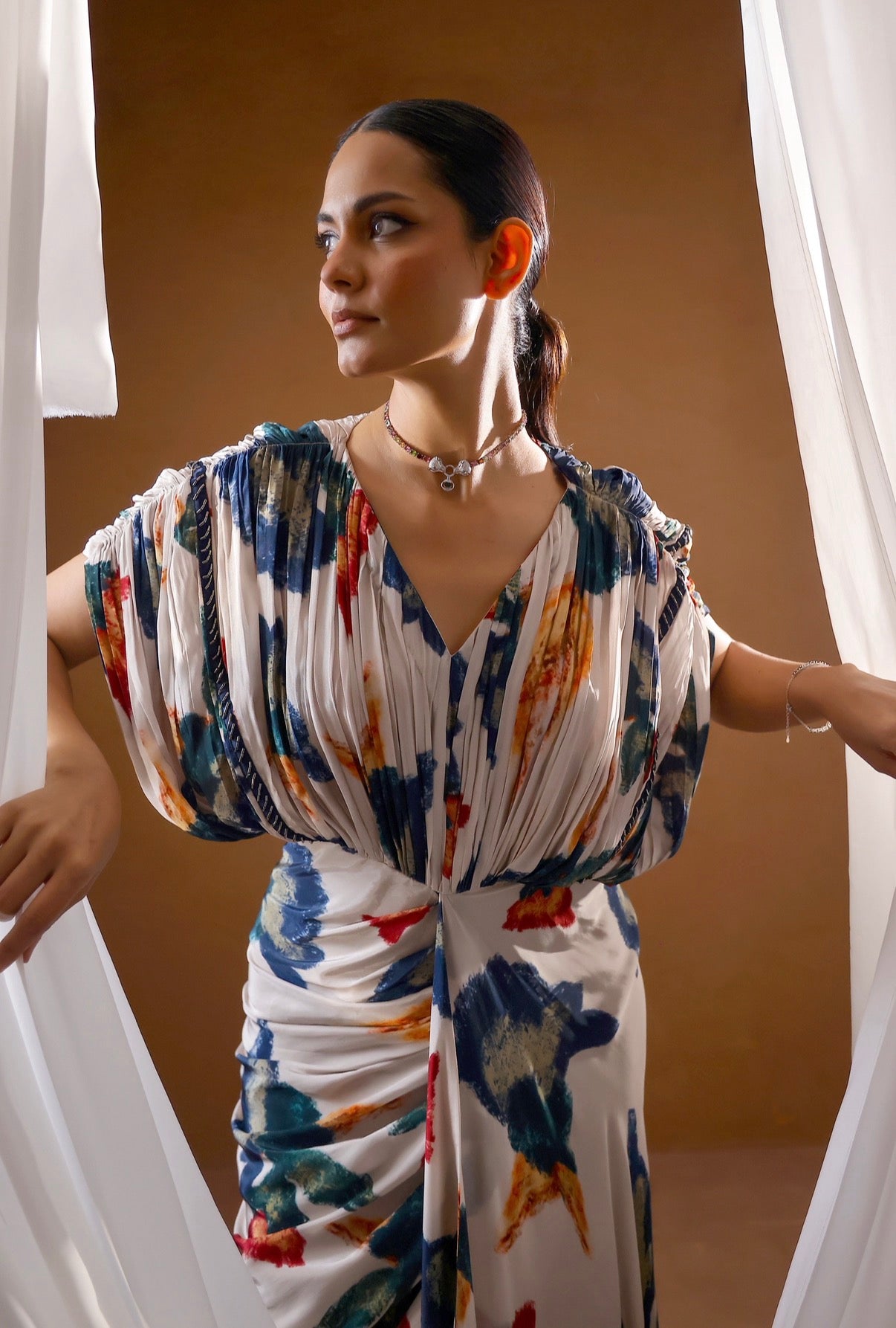 Pardesi Kaftan gown with hand embellishment