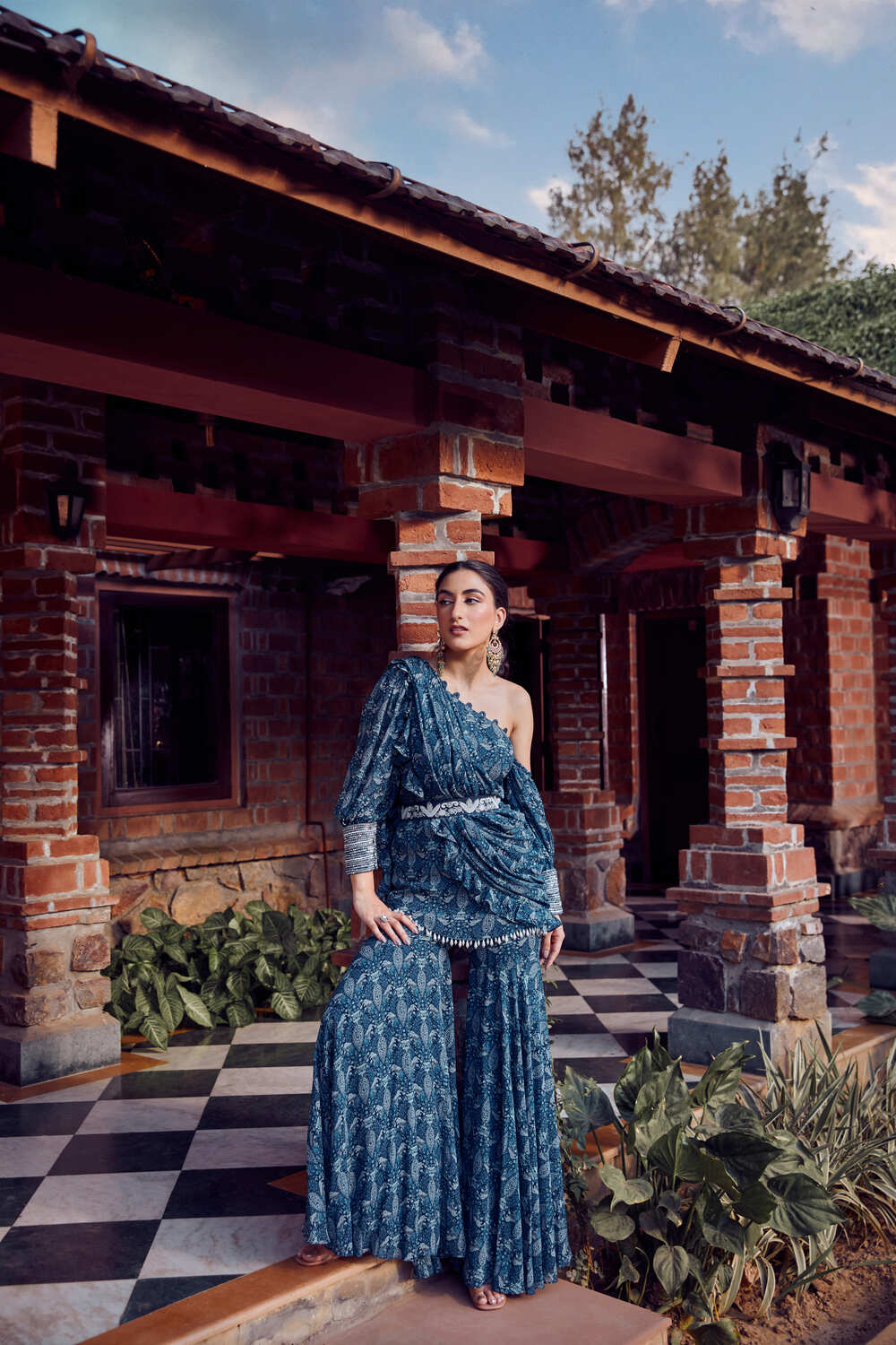 Mehak Bakshi in Aafreen Gharara Set with Sash & Belt