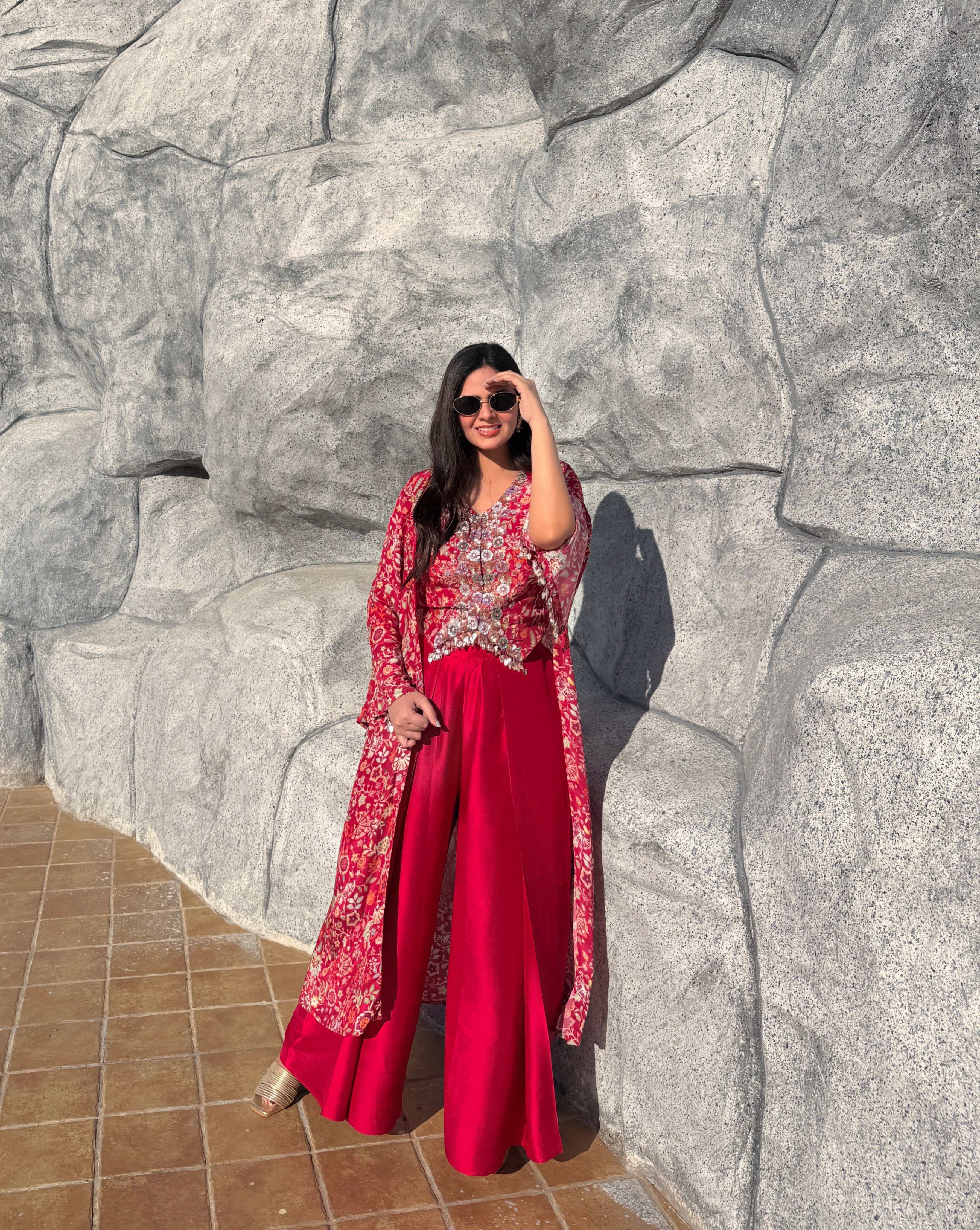 House of Misu in Gulabi Noor Pure Silk Three Piece Set