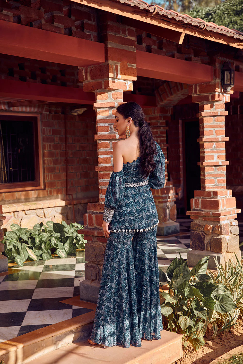 Mehak Bakshi in Aafreen Gharara Set with Sash & Belt