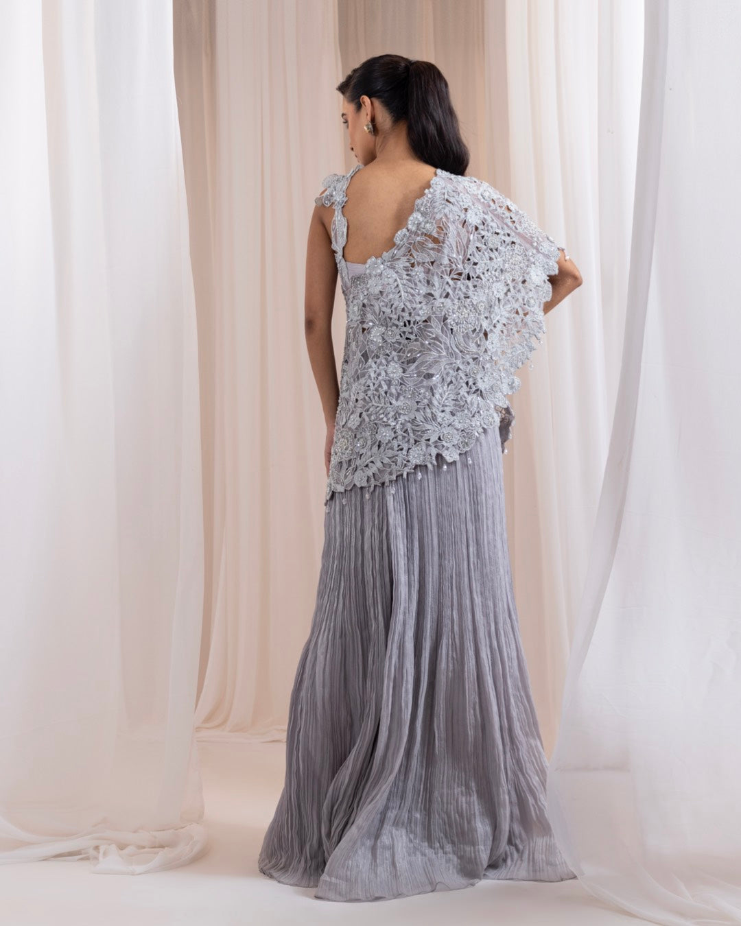 Frosted 3D floral Hand Embroidered Petal Set