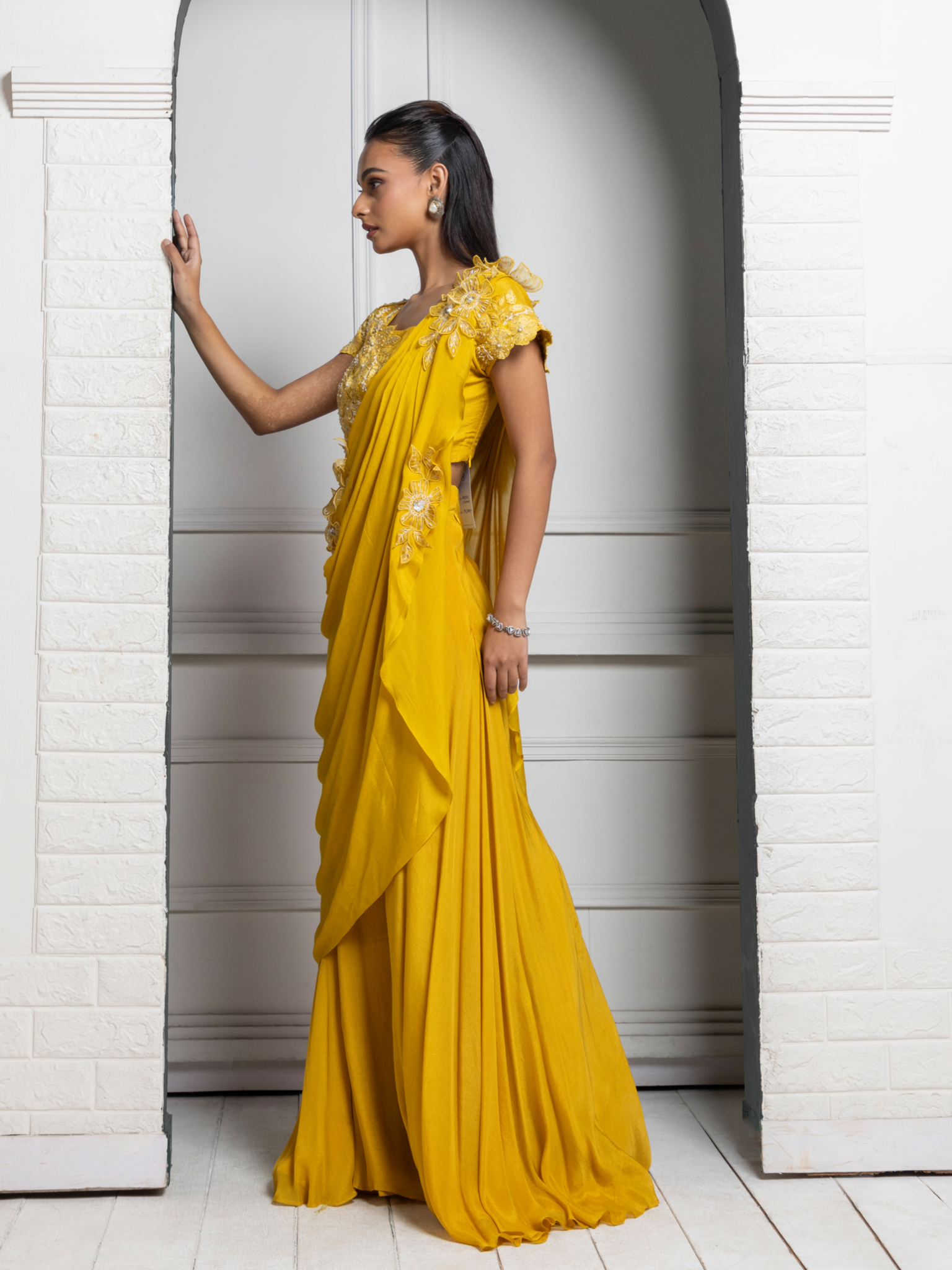 Yellow Blossom Drape Pant Set