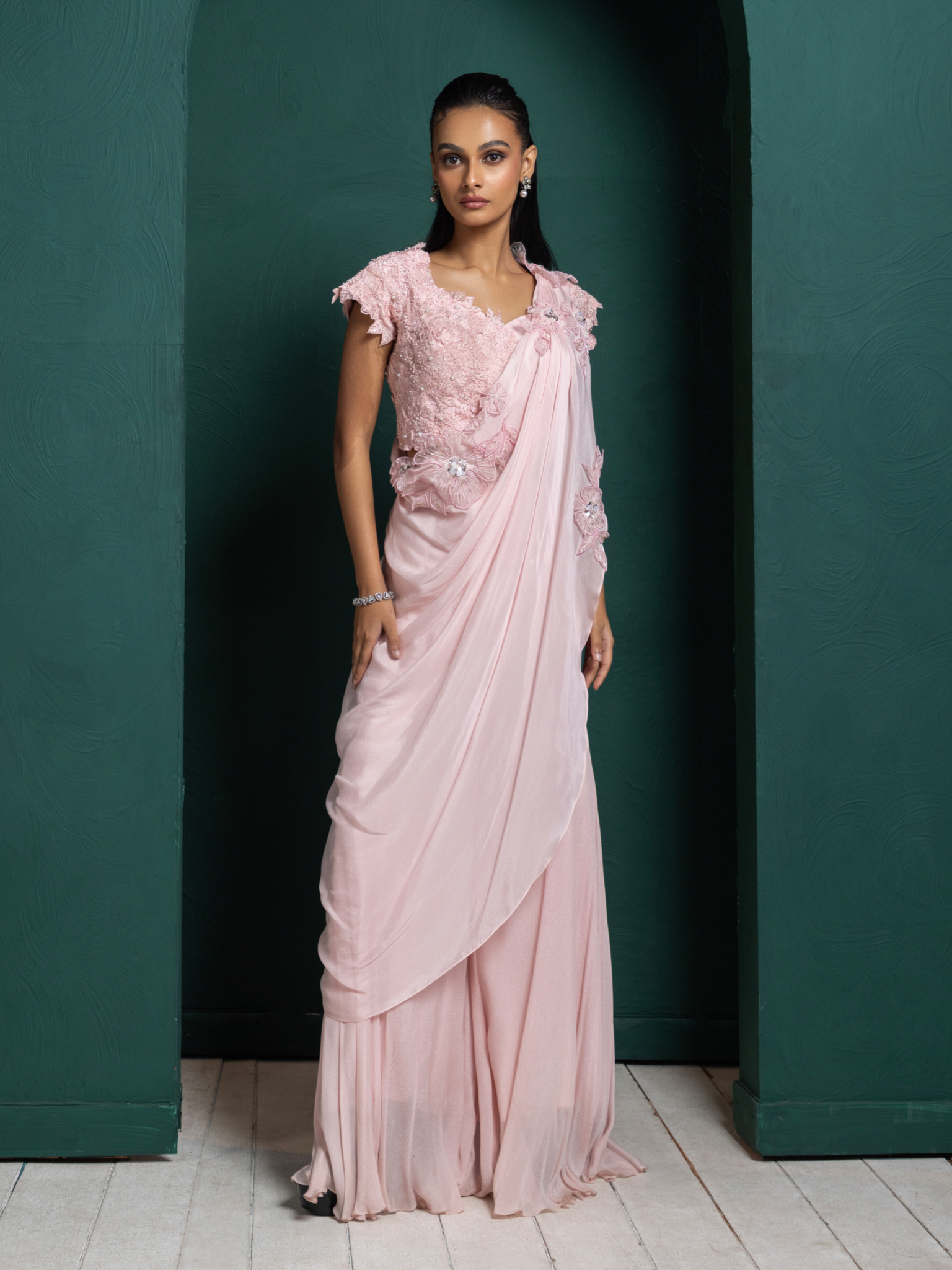 Blush Blossom Drape Pant Set