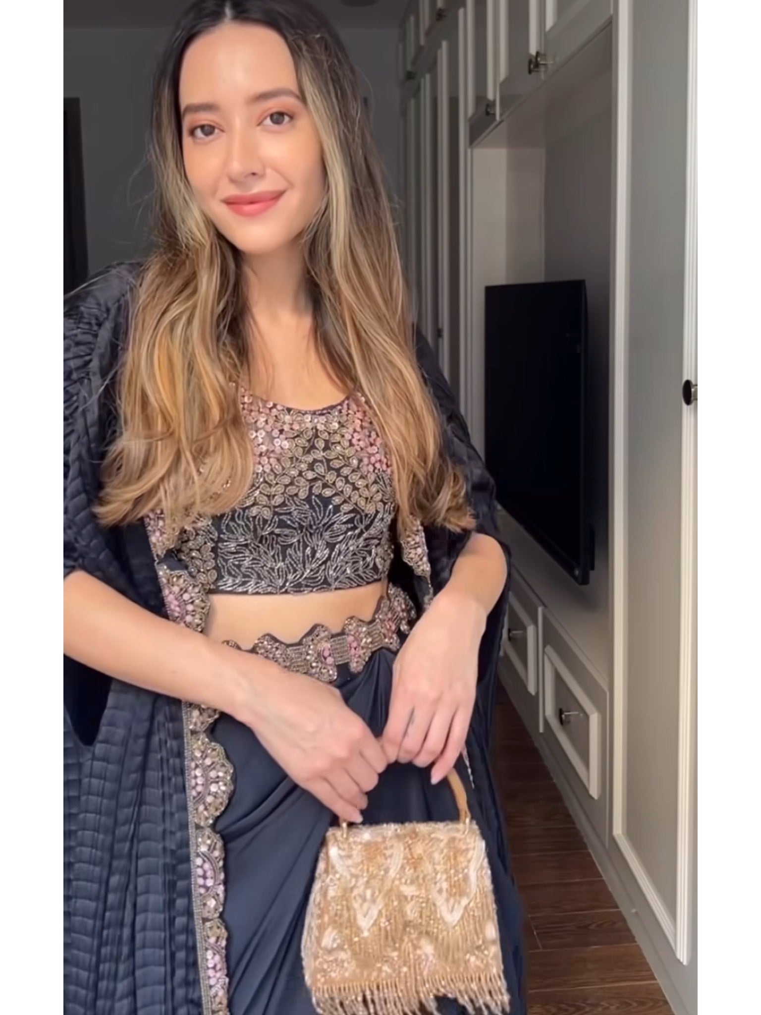 Komal Kapoor Grover in Rooh Deep Blue Draped Skirt Set