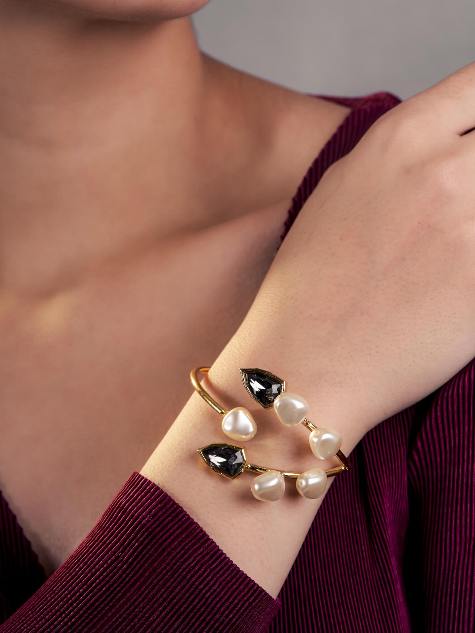 Glam Pearl Cuff Bracelet