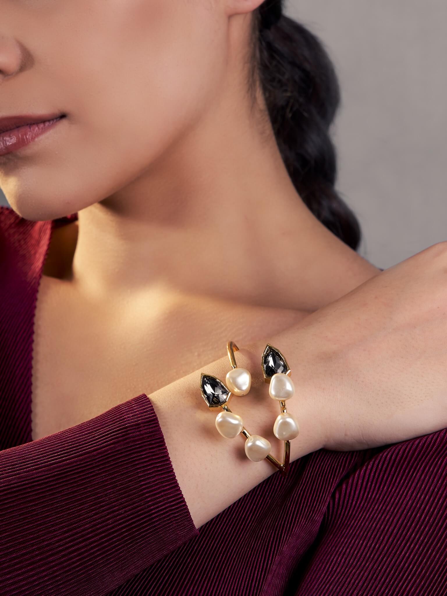 Glam Pearl Cuff Bracelet