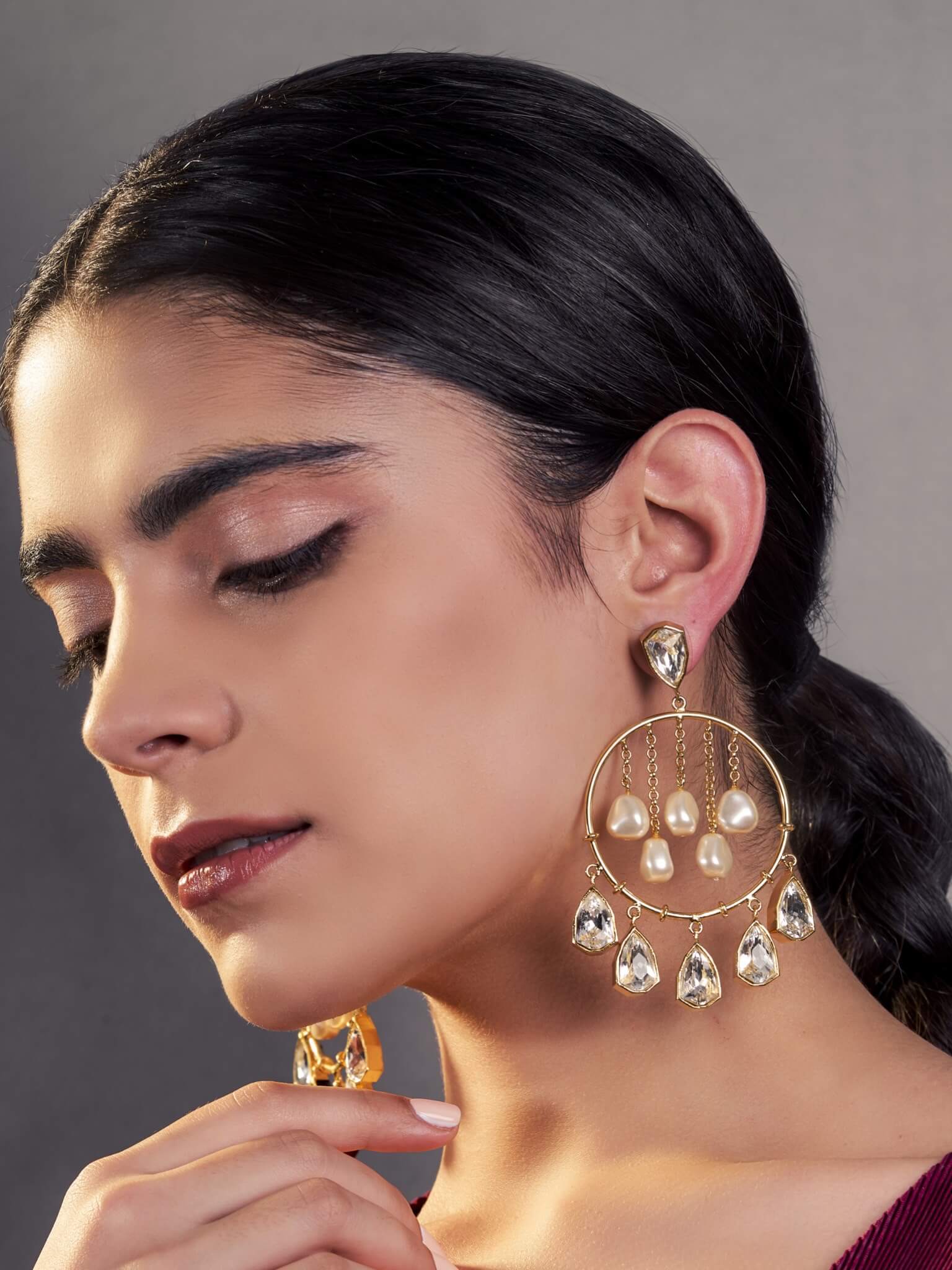 Golden Majestic Statement Earrings