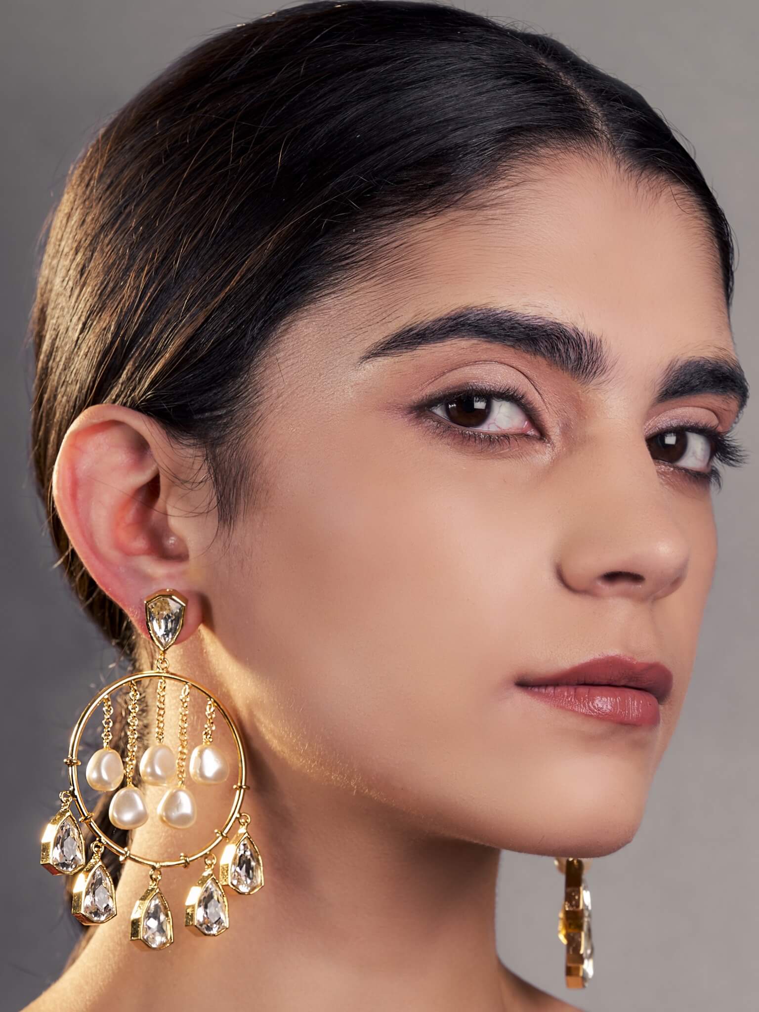 Golden Majestic Statement Earrings