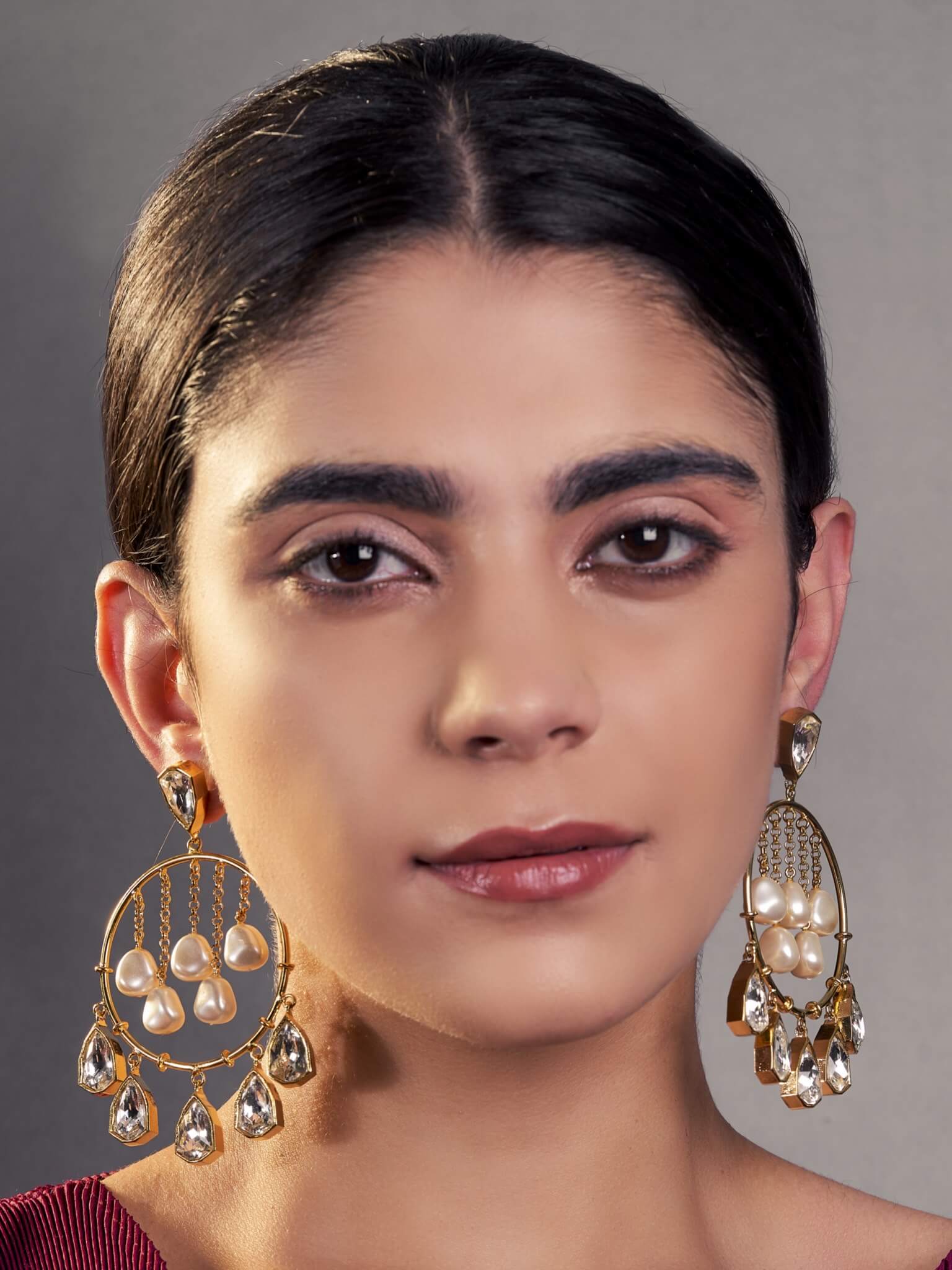 Golden Majestic Statement Earrings