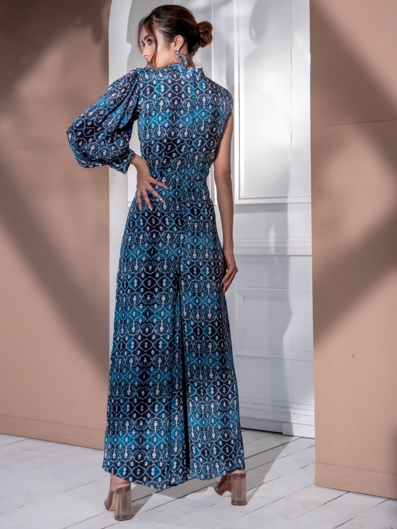 Printed Blue Jumpsuit
