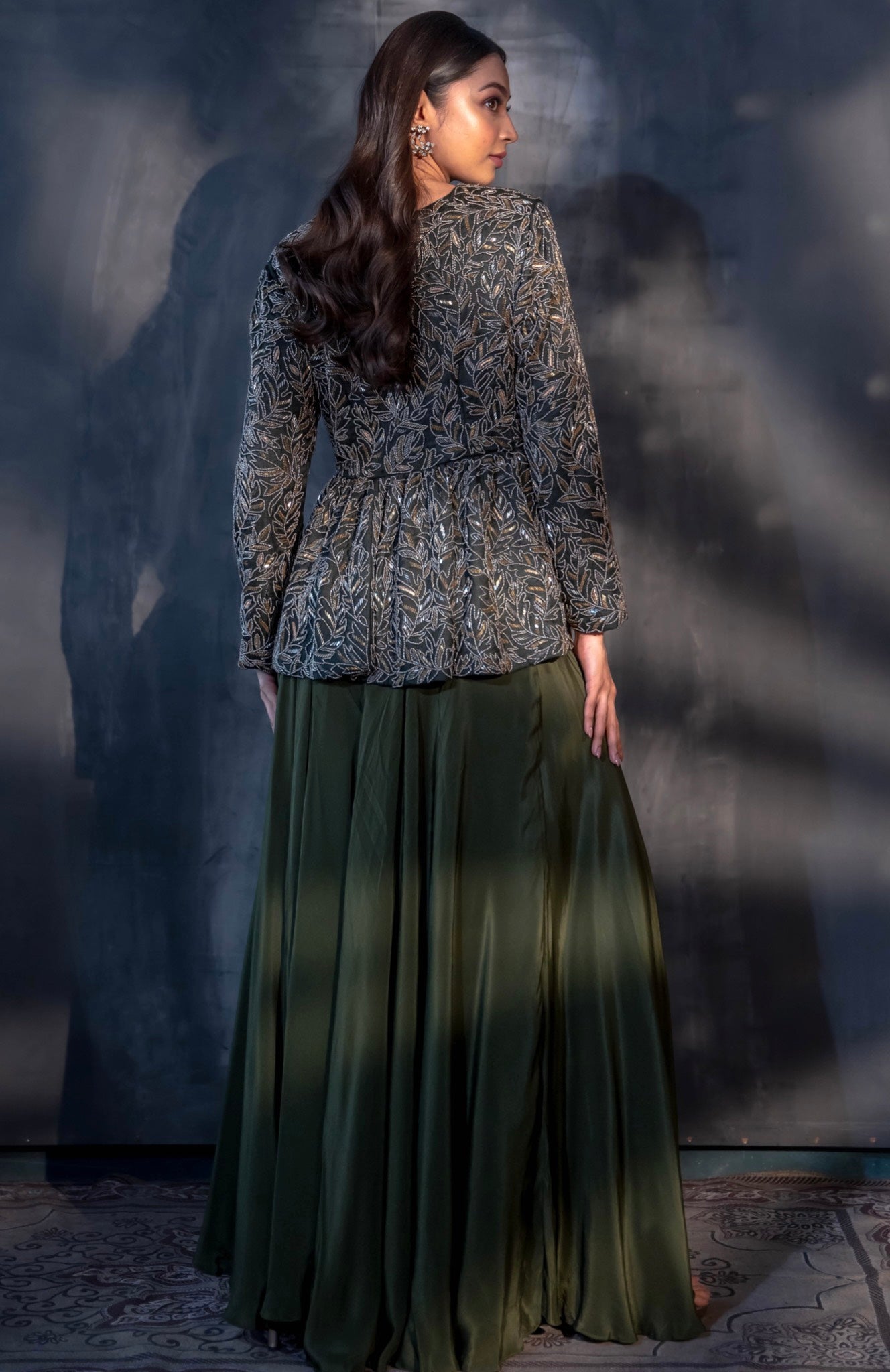 Olive Green Sharara Set