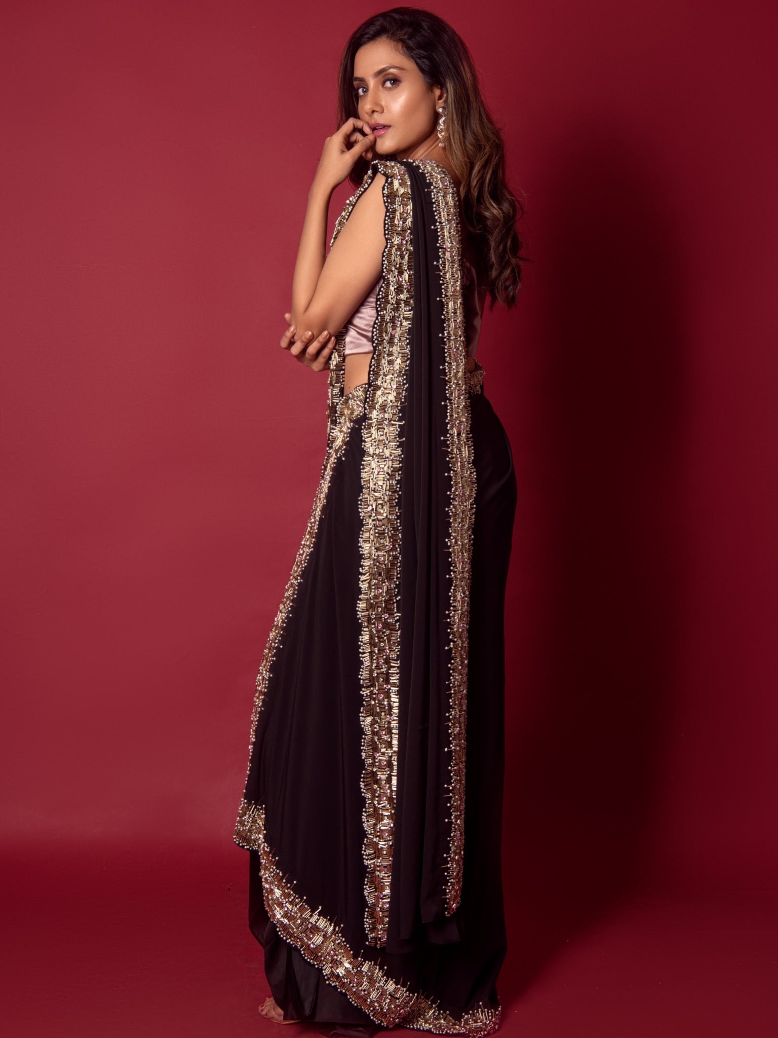 Black Concept Saree Set