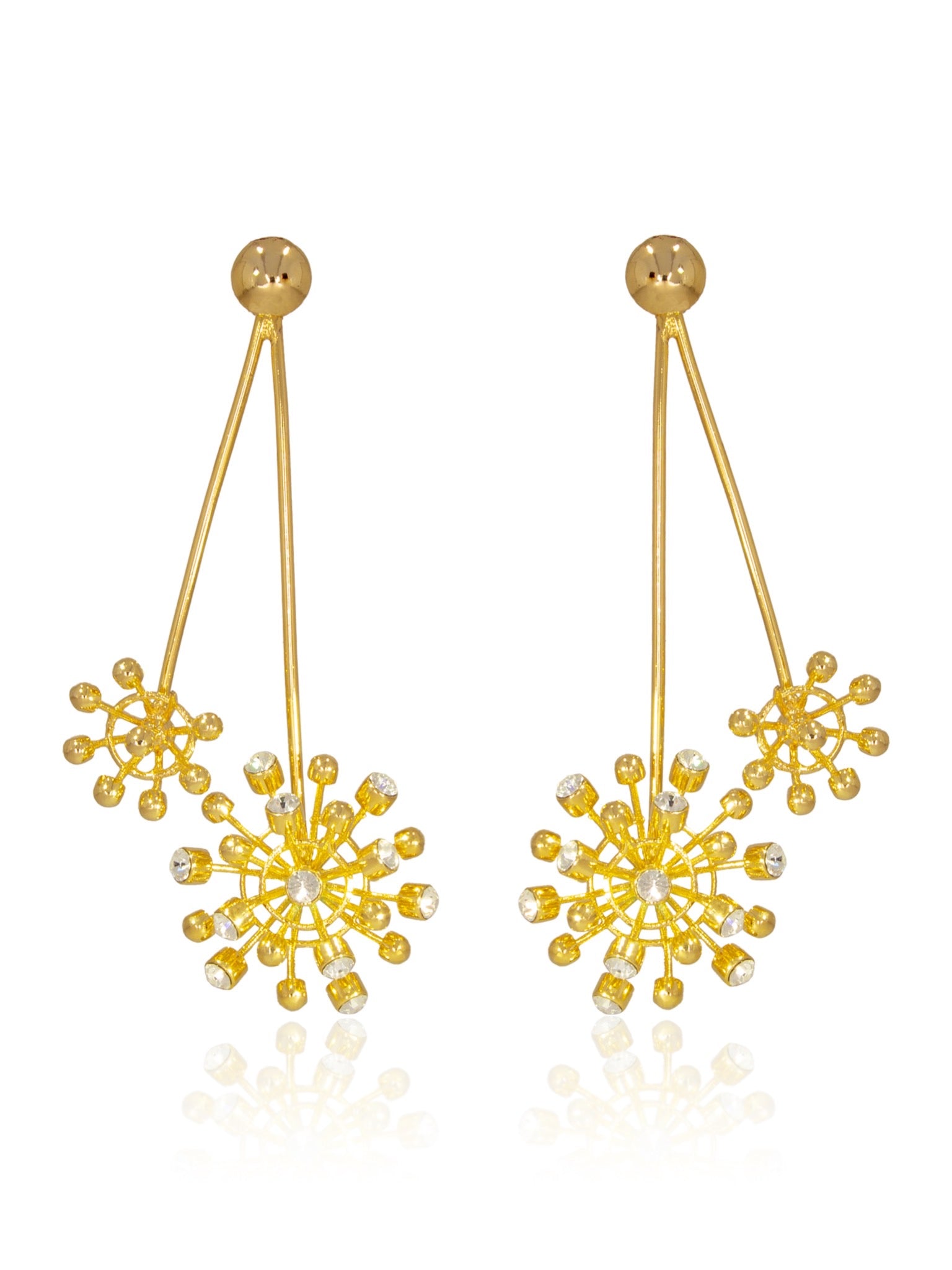 Dual Flora Long Earrings