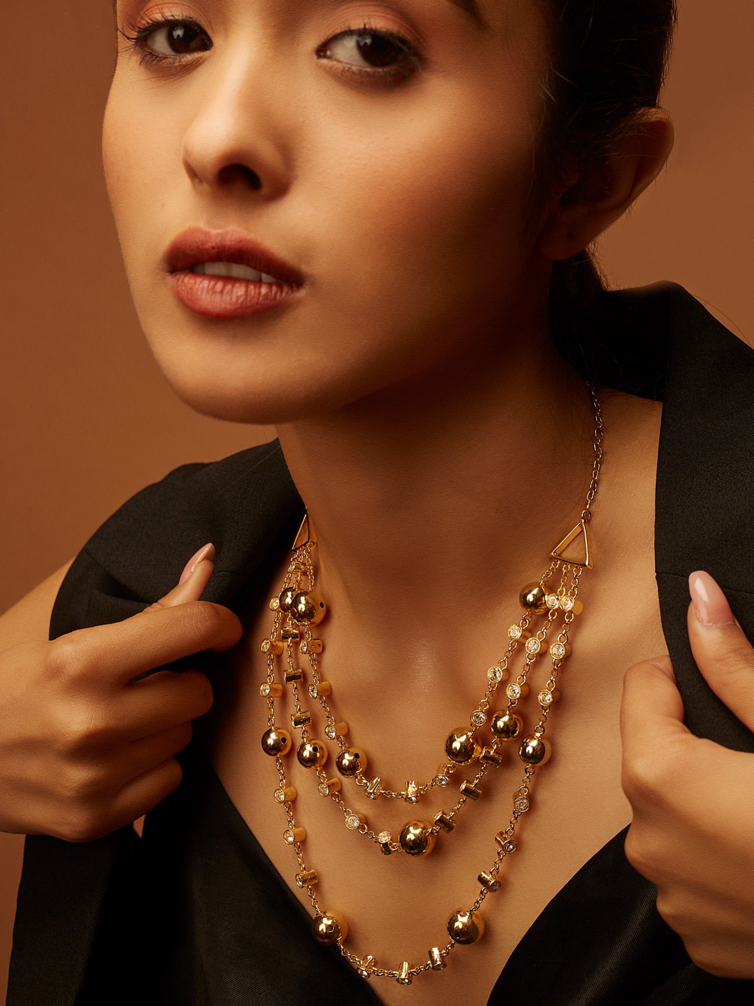 Three Line Droplet Necklace