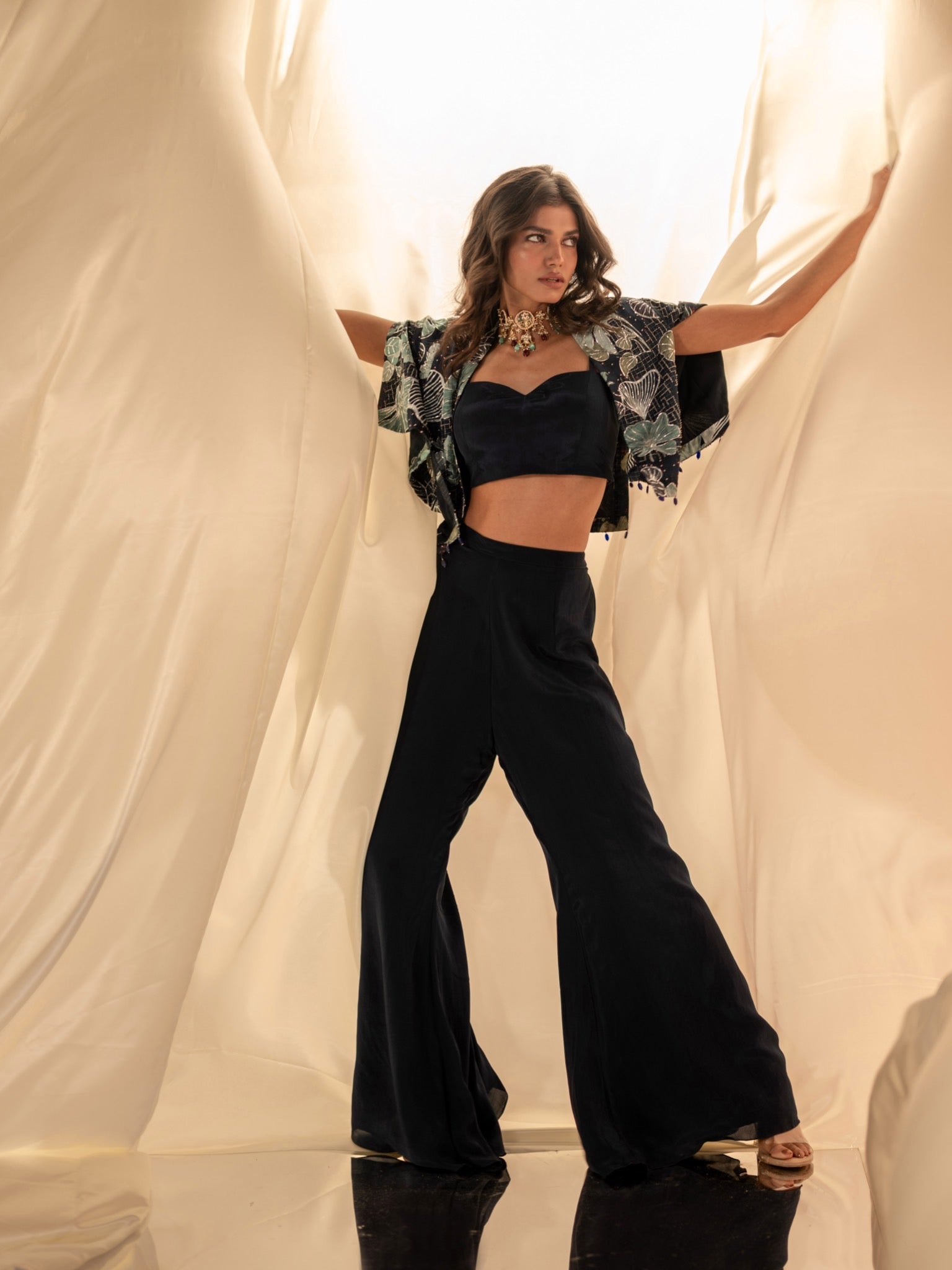 Komal Cape Jacket with Palazzo Set